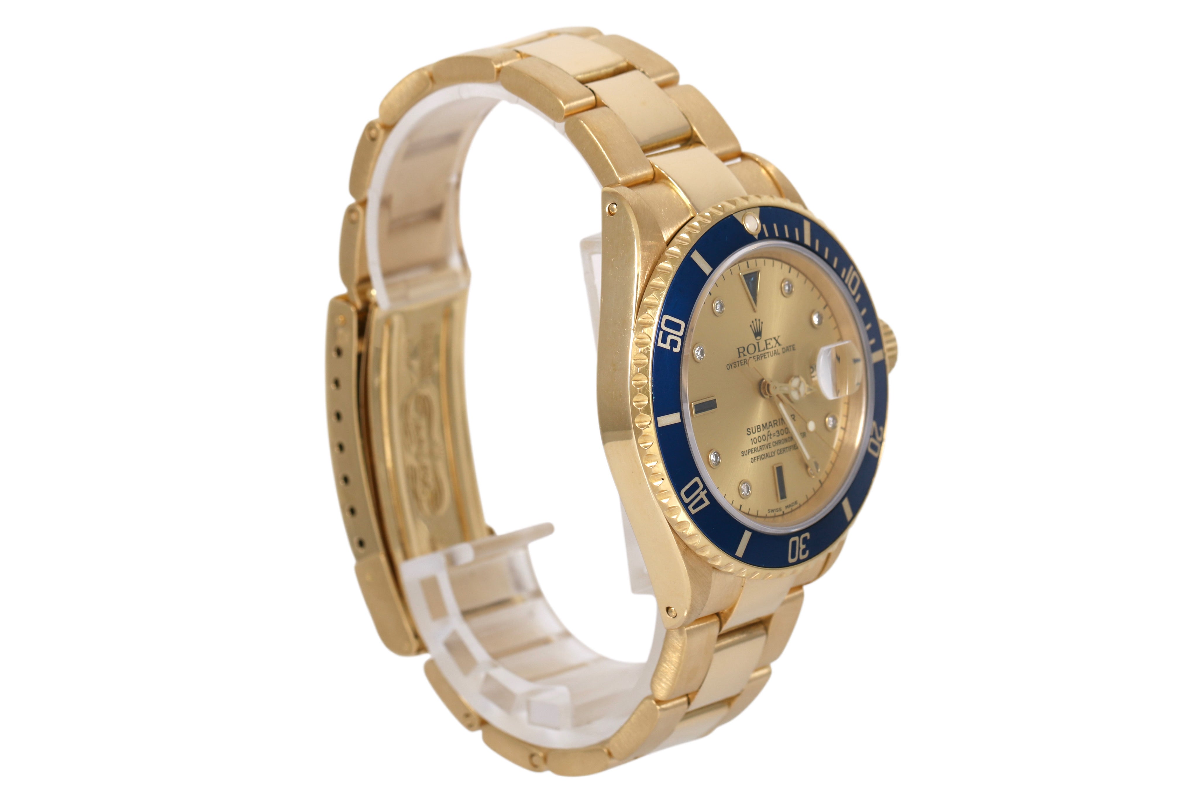 1989 Submariner Date 40mm 18K Yellow Gold - 16618SG (Champagne Serti)