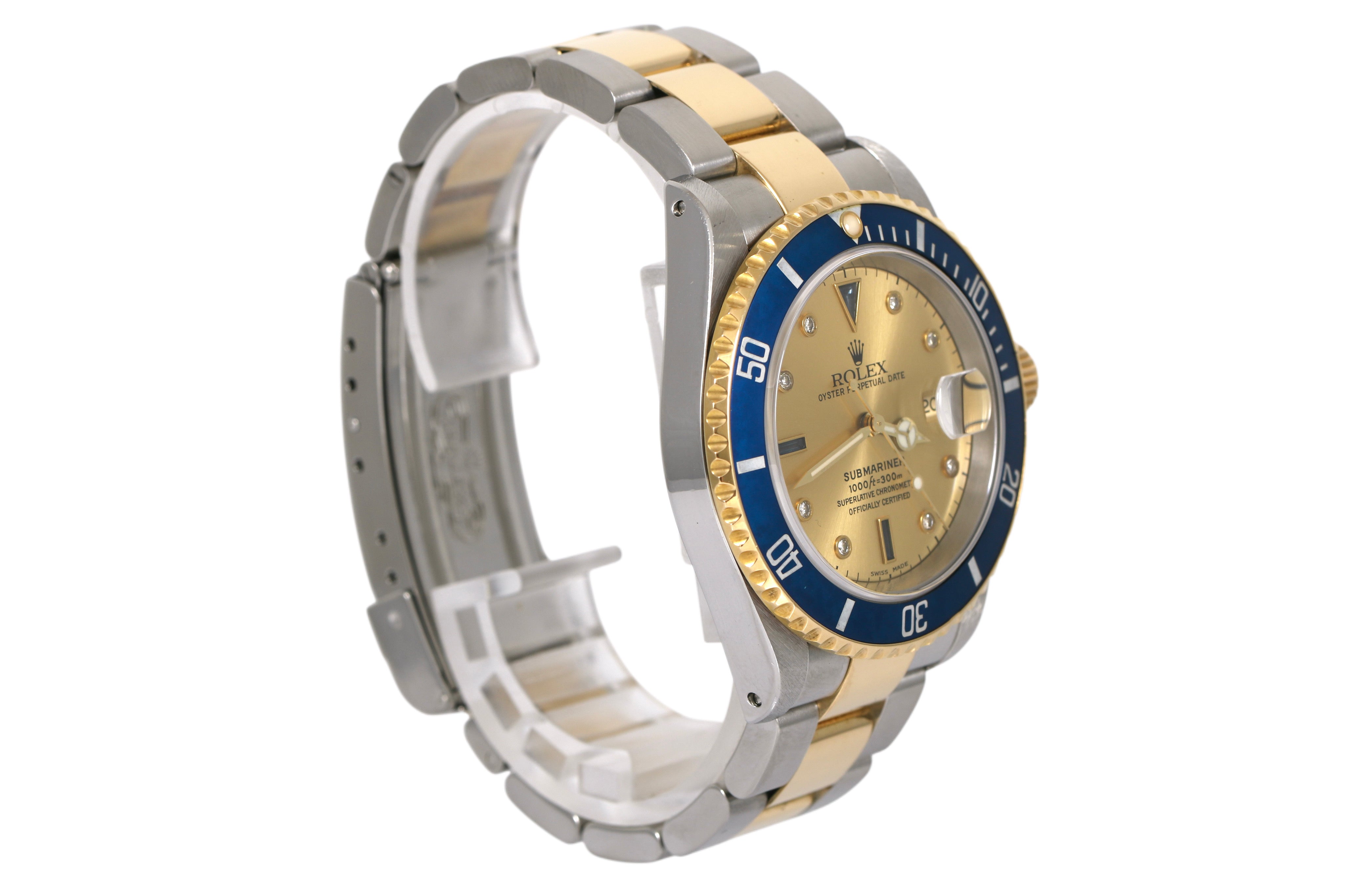2000 Rolex Submariner - 16613SG (Champagne Serti)