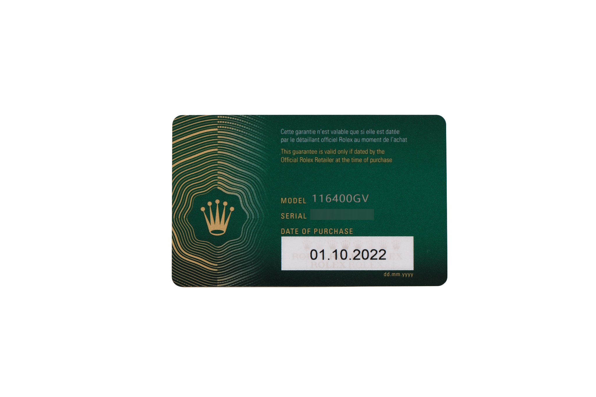 2022 Rolex Milgauss Green Sapphire - 116400GV (Black)