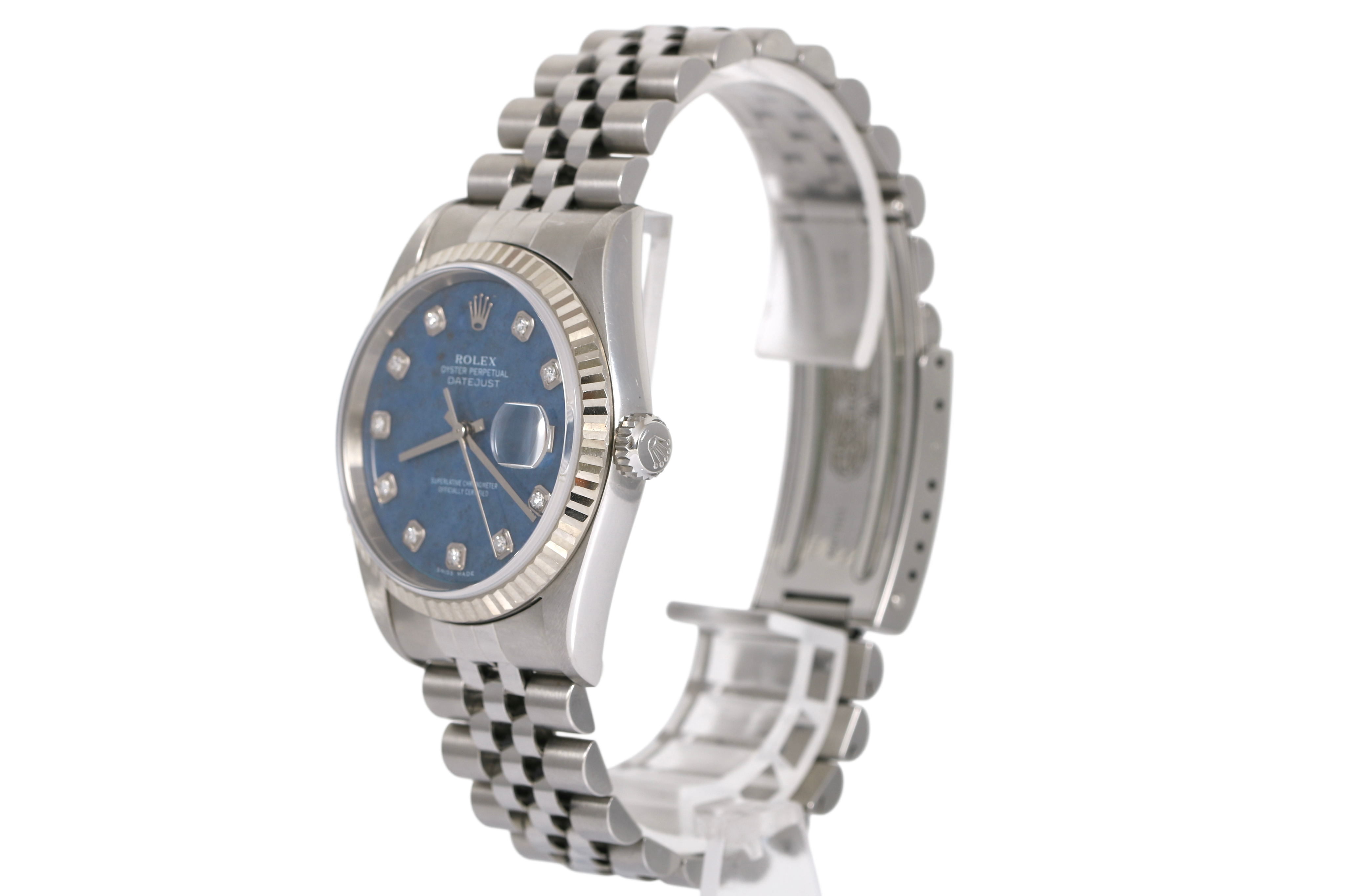 Unpolished 2001 Rolex Datejust 36mm No Holes Case - 16234 (Sodalite)