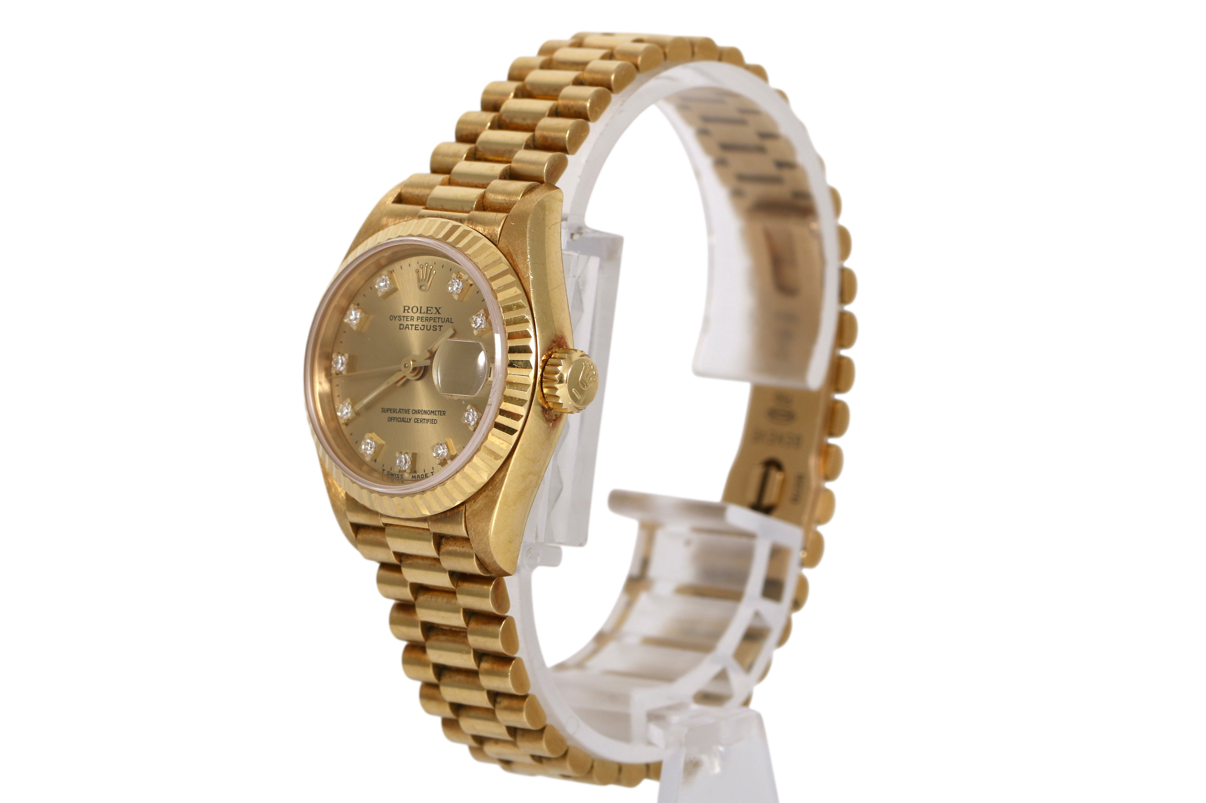 1993 ROLEX Datejust 26mm - 69178 (Factory Champagne Diamond Dial)