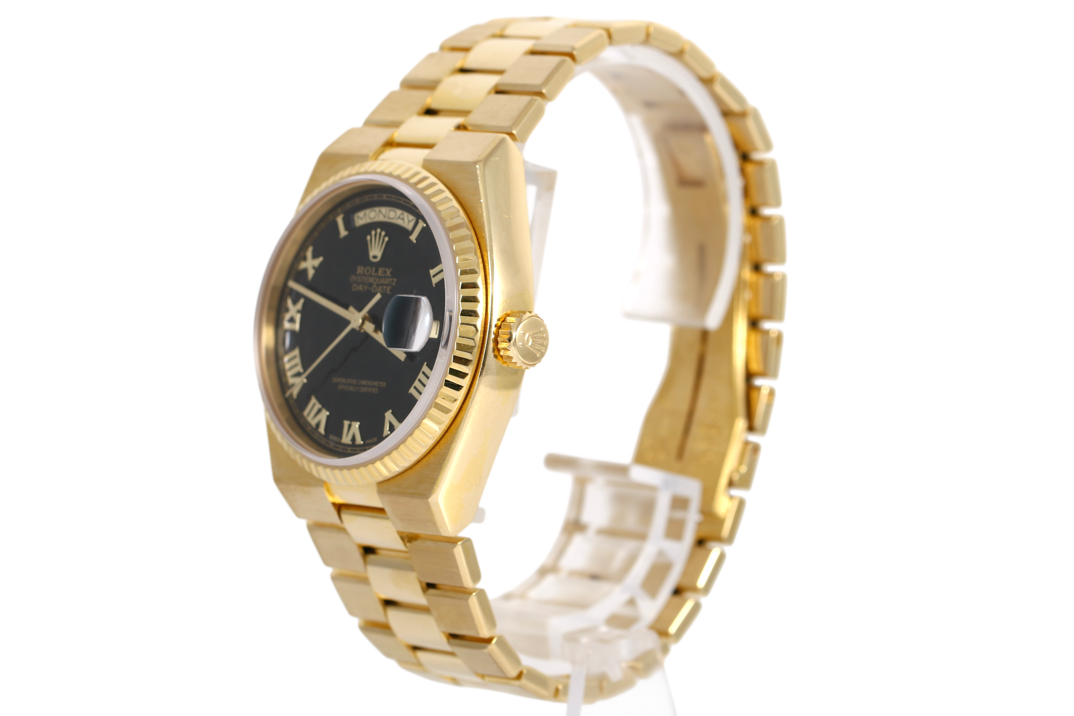 1983 Rolex Oysterquartz Day-Date 36mm - 19018 (Black Pyramid Roman)