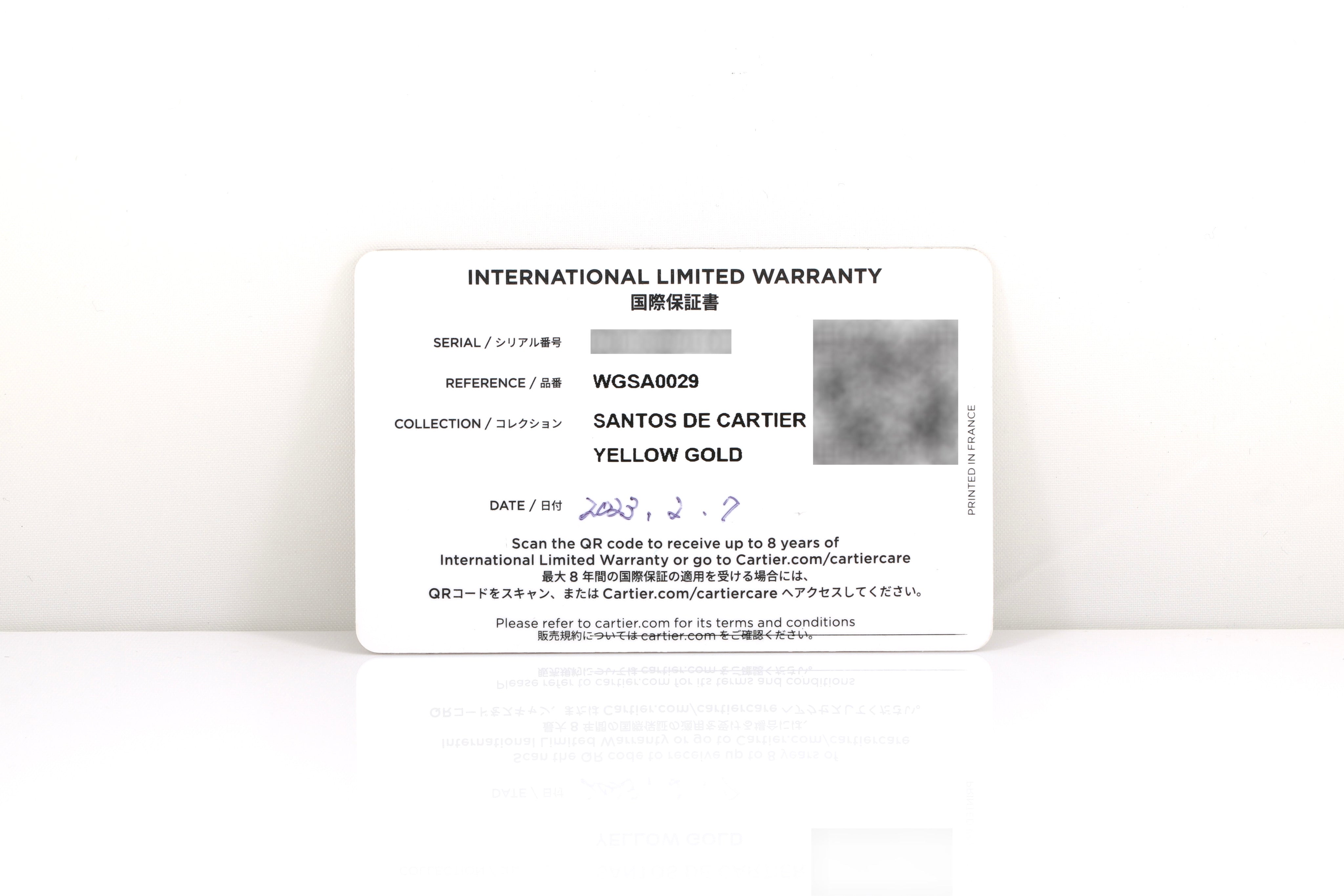 2023 Cartier Santos 39.8mm 18K Yellow Gold - WGSA0029