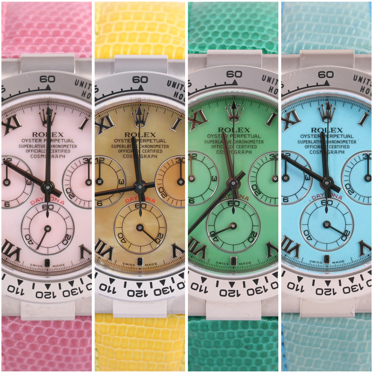 Rolex Daytona Beach Collection Set Year 2000 40mm - 116519 (Turquoise, Chrysoprase, Pink, and Yellow)