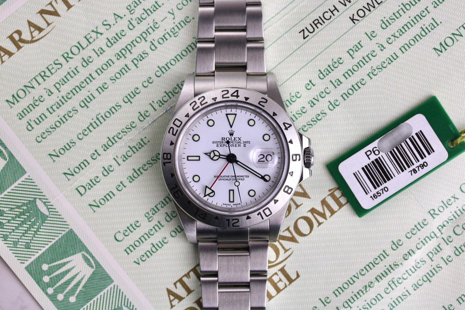 2000 ROLEX 16570 Explorer II Polar SEL with Papers