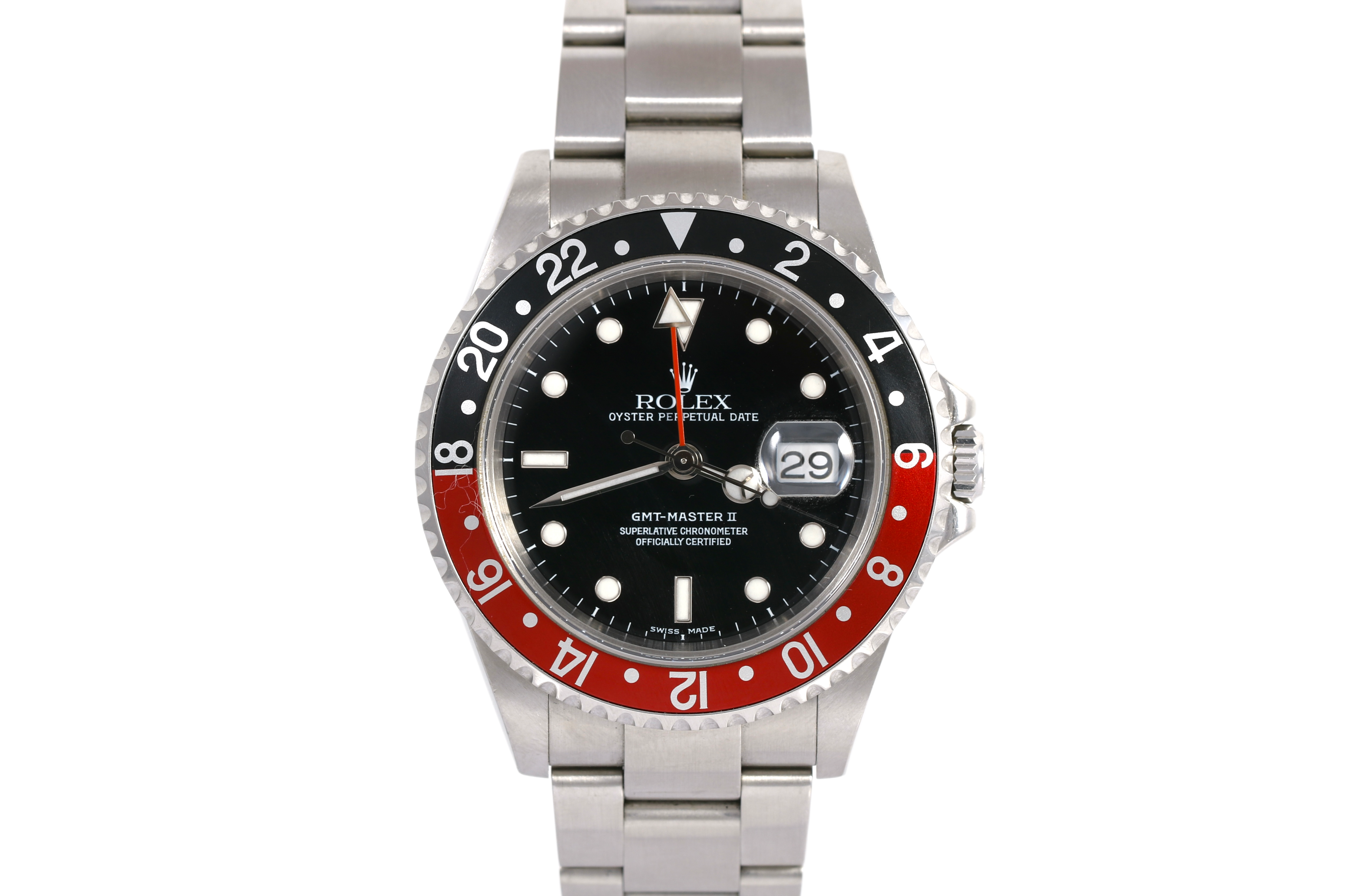 2004 Rolex GMT-Master II 40mm No Holes Case - 16710 (Coke)