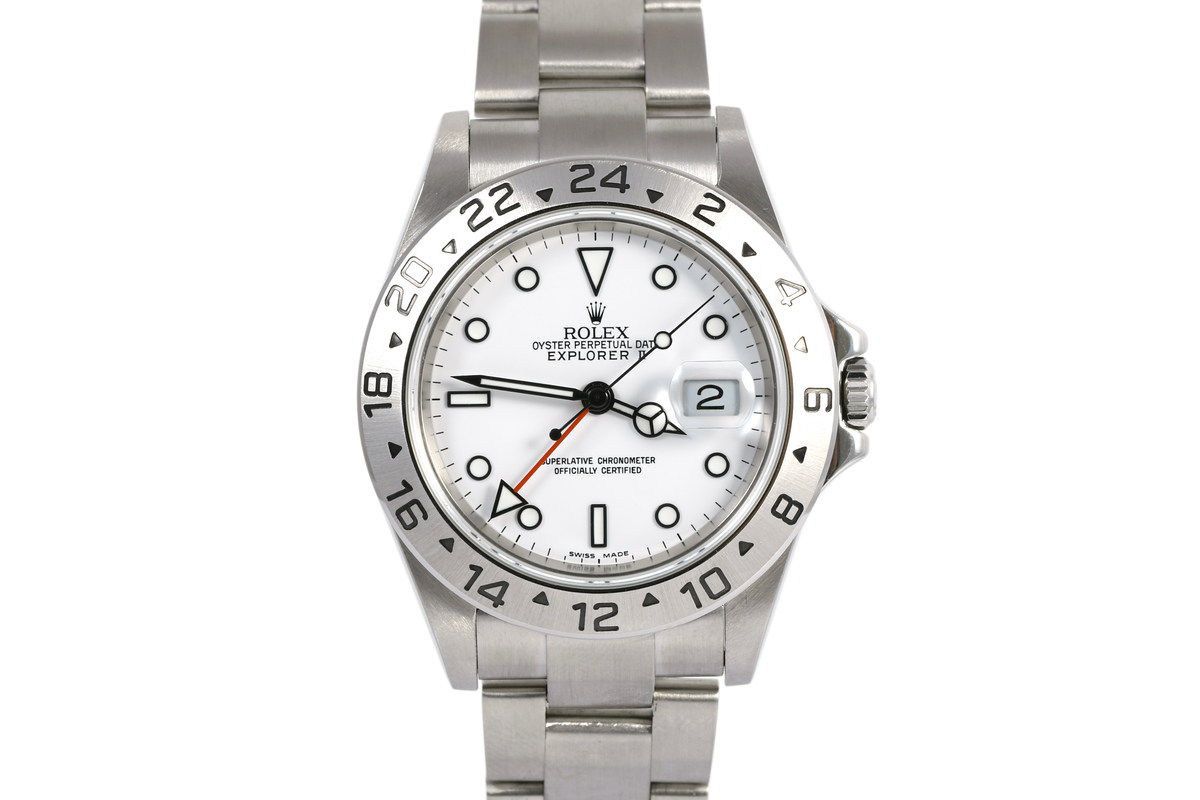 2005 Rolex Explorer II 40mm No Holes Case - 16570 (Polar)P