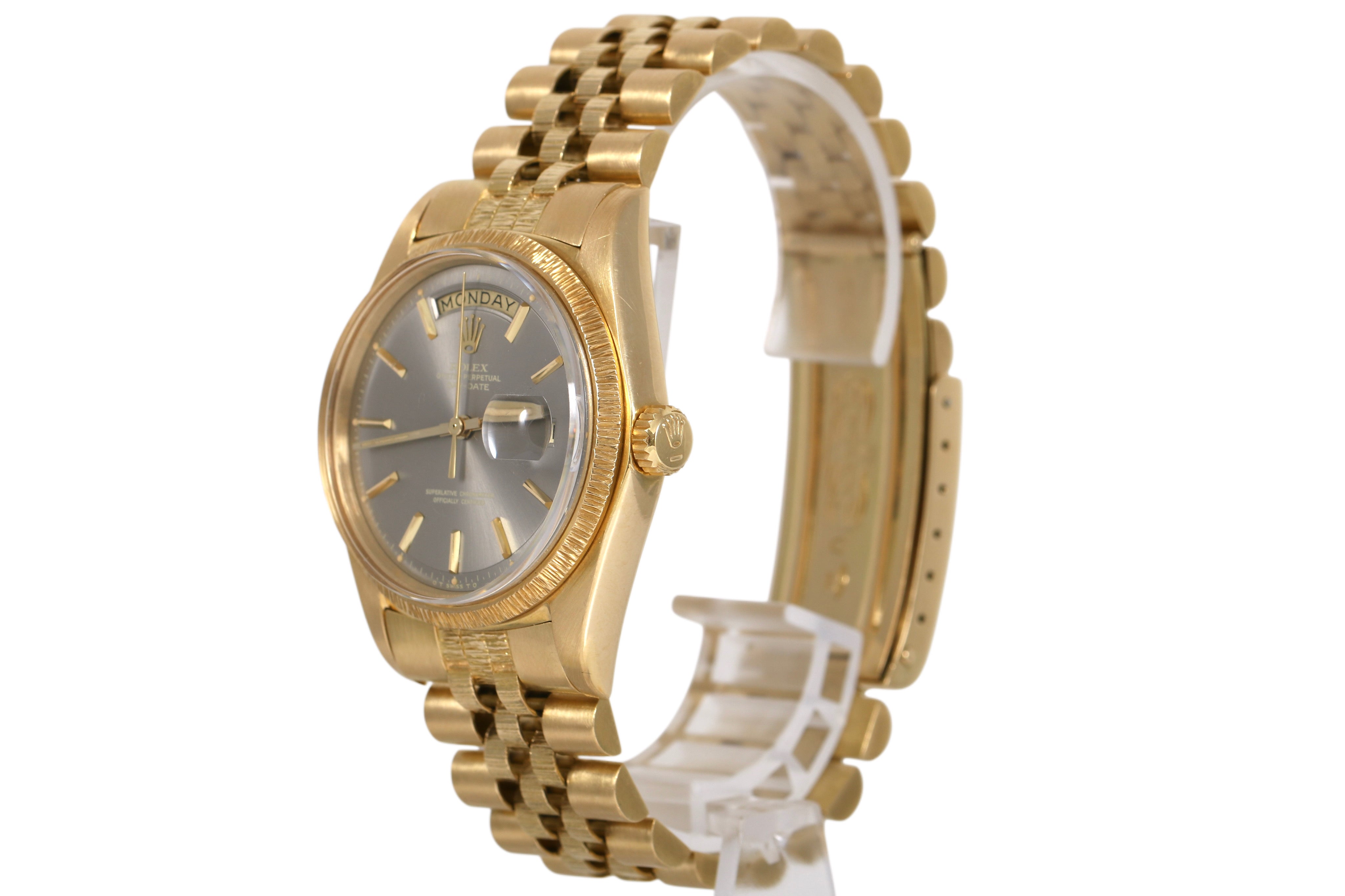 1970 Rolex Daydate 36mm Bark Finish - 1807 (Factory Grey Dial)