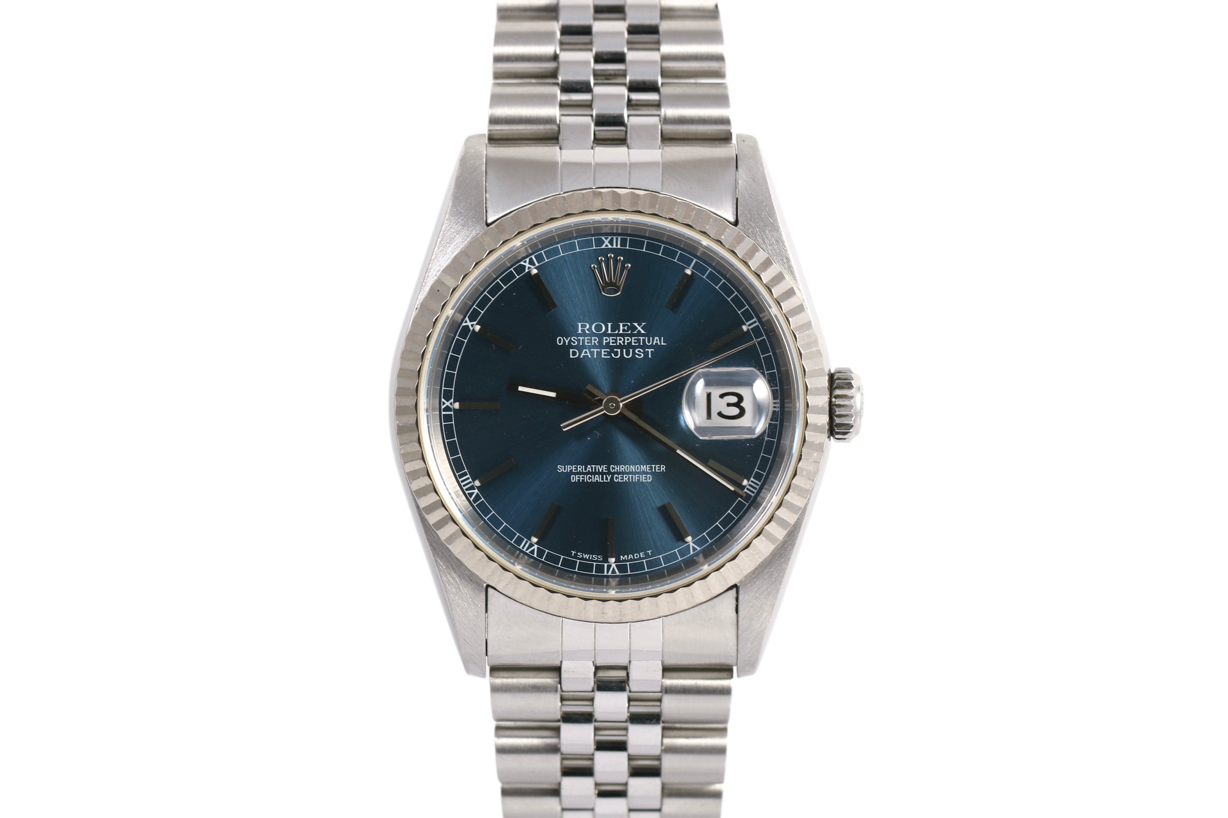 1994 Rolex Datejust 36mm No Holes Case - 16234 (Blue)