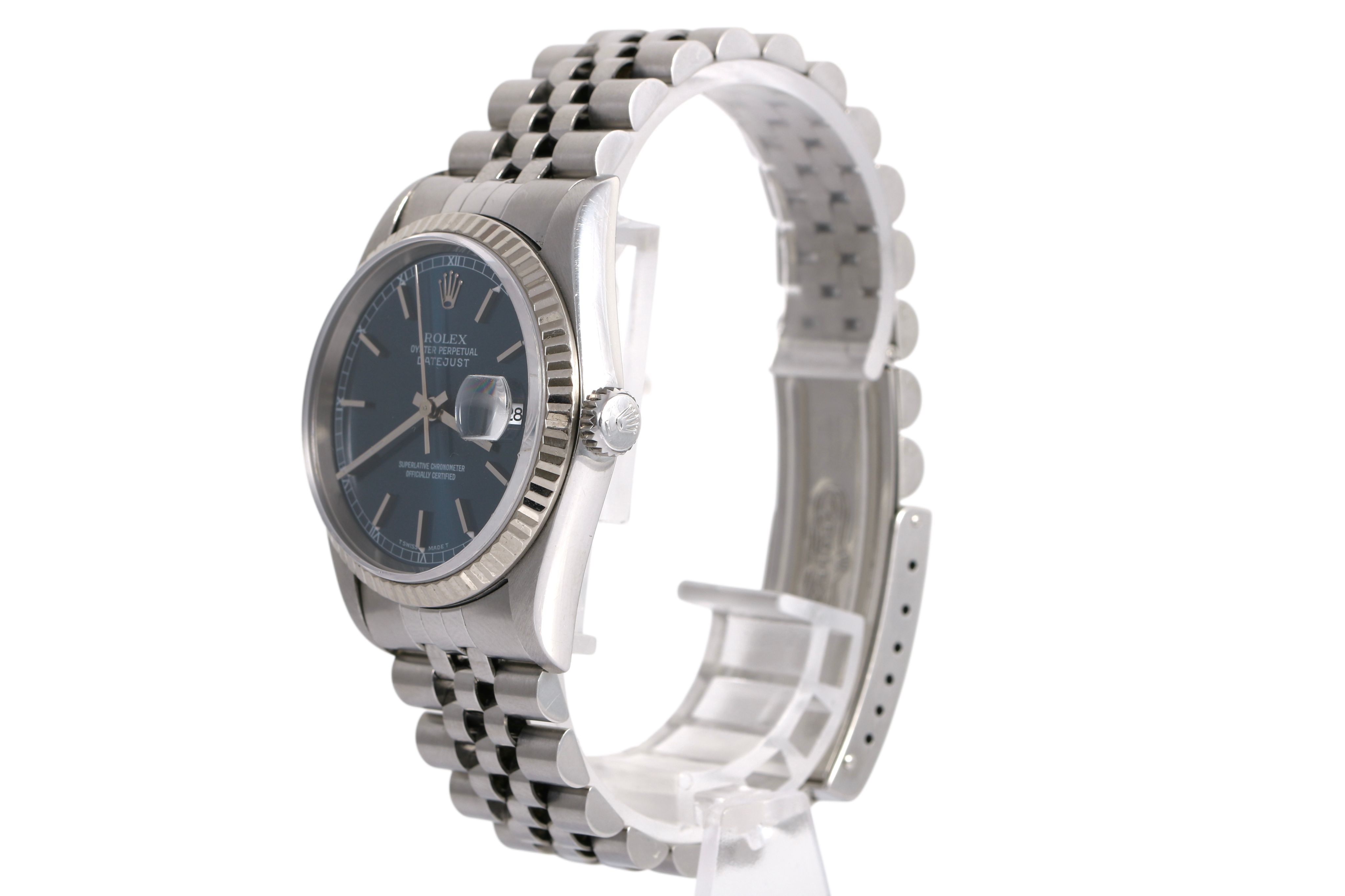 1996 Rolex Datejust 36mm No Holes Case - 16234 (Blue)