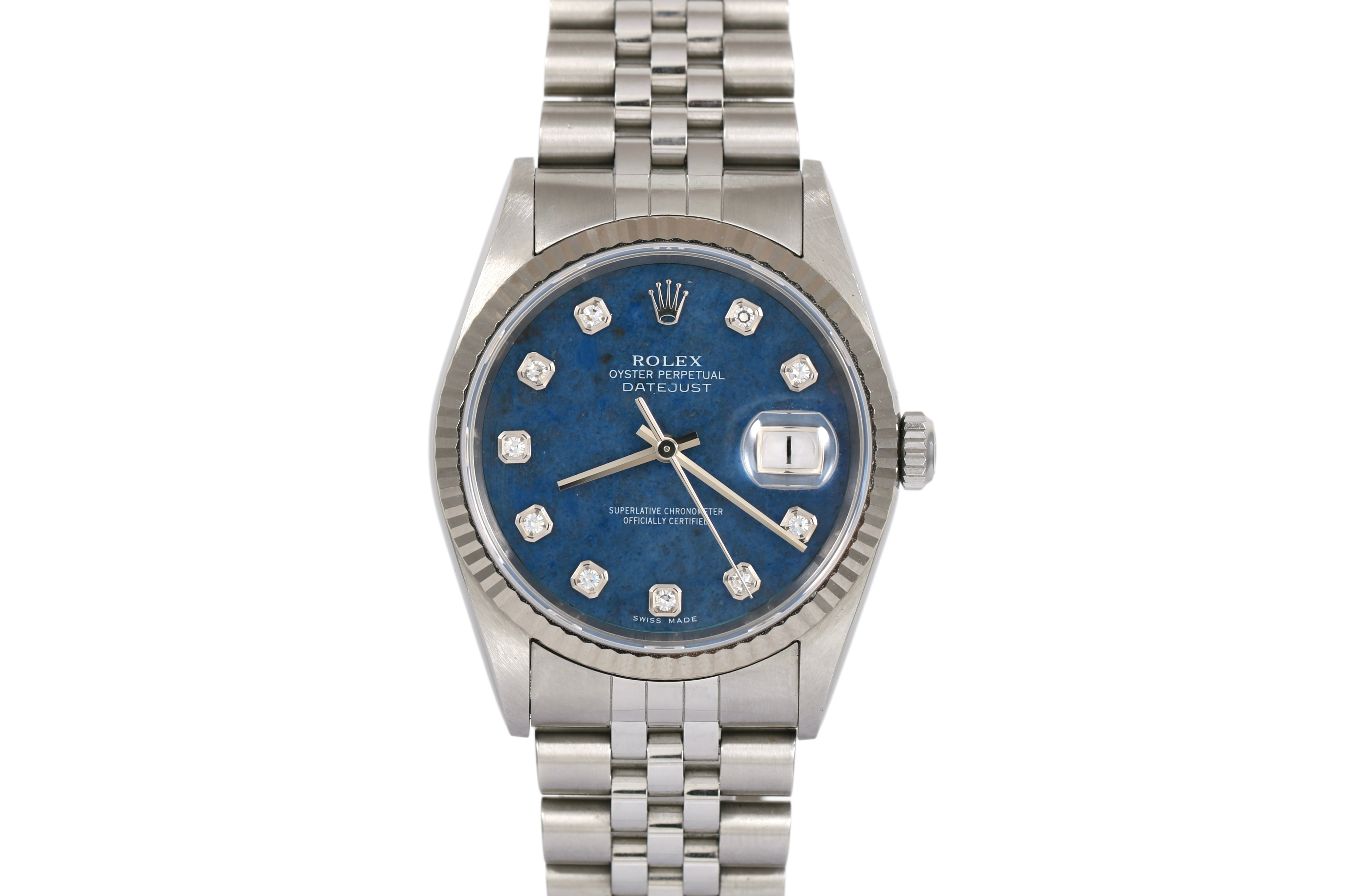 Unpolished 2001 Rolex Datejust 36mm No Holes Case - 16234 (Sodalite)