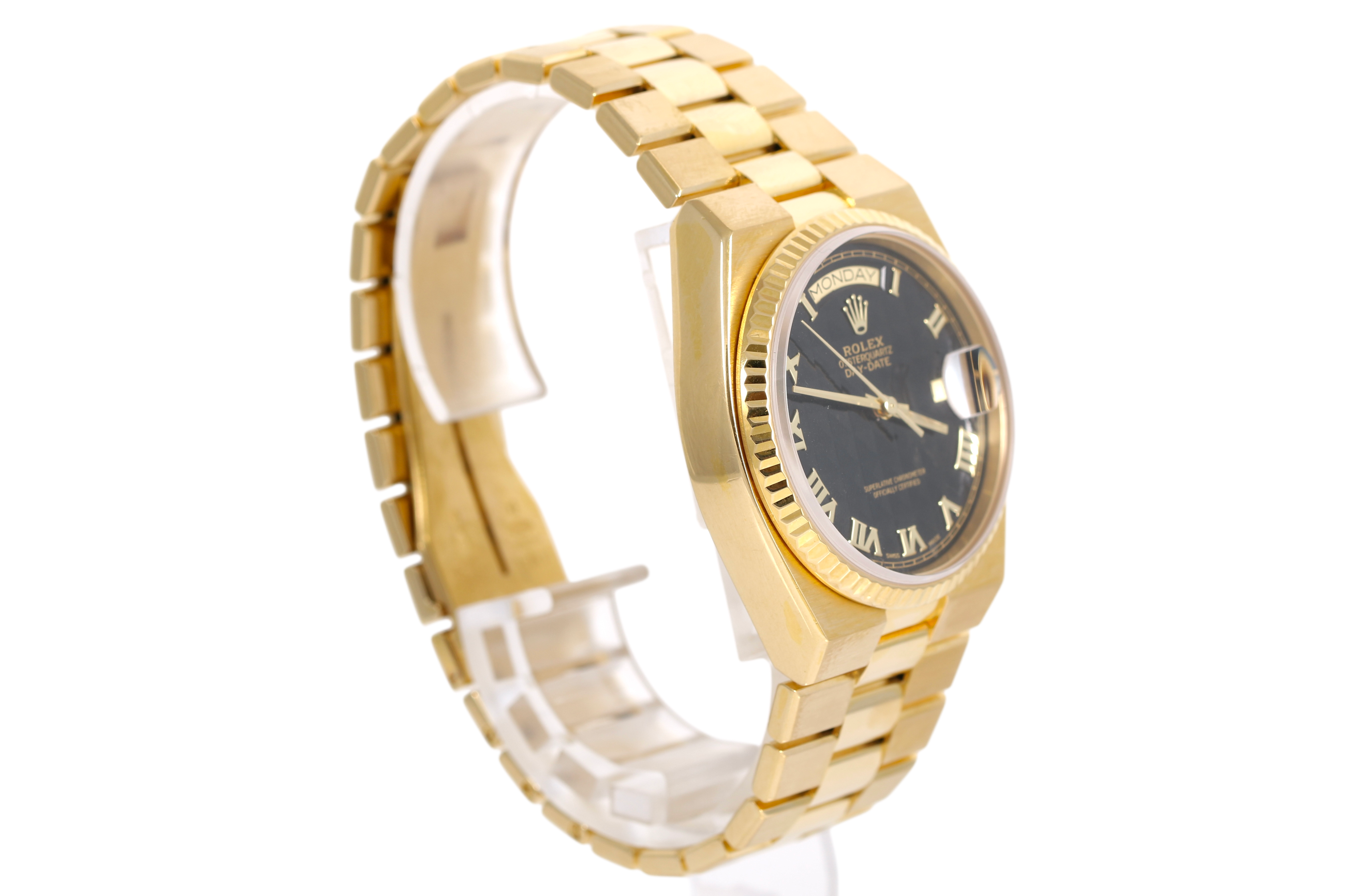 1983 Rolex Oysterquartz Day-Date 36mm - 19018 (Black Pyramid Roman)