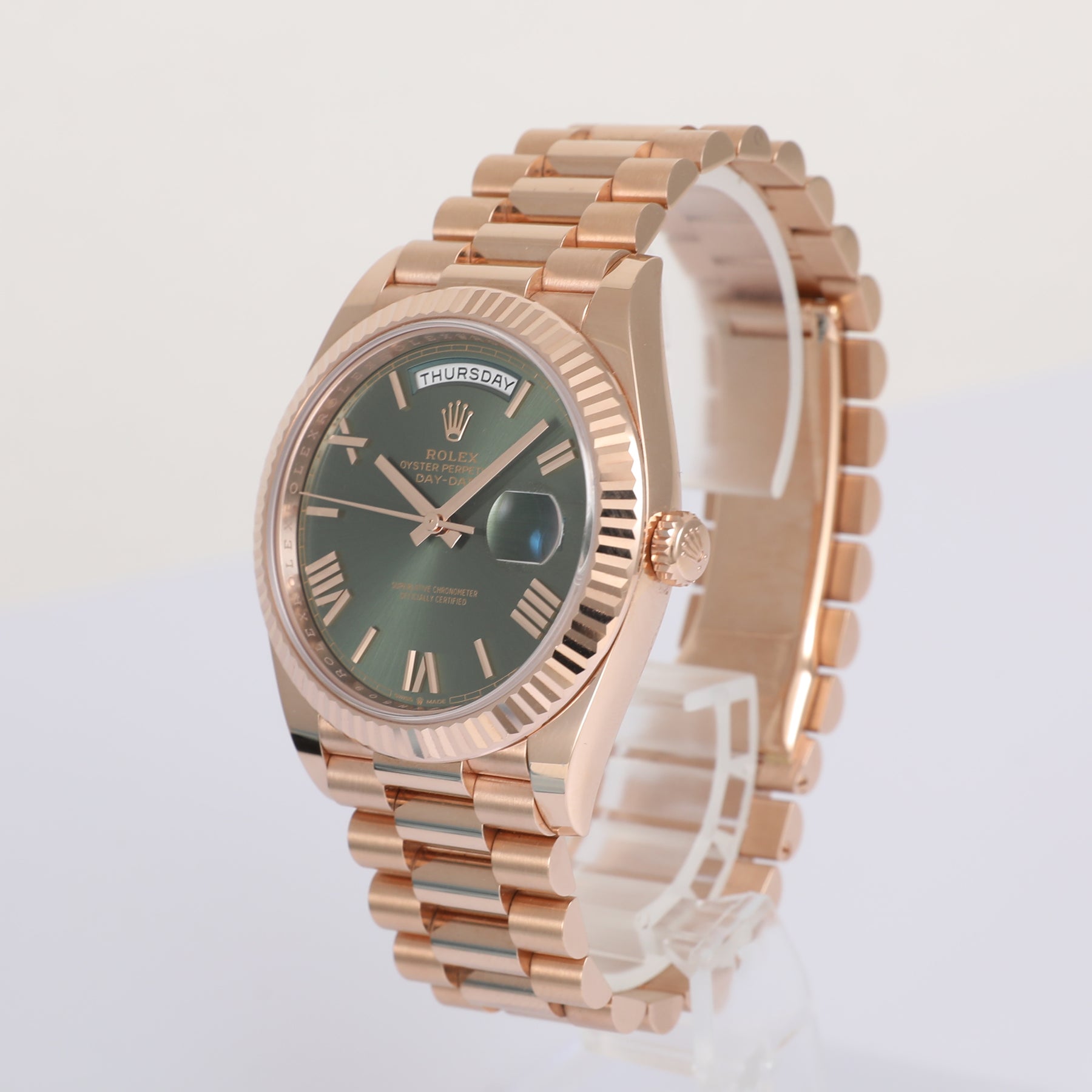 2024 ROLEX 228235 Daydate 40mm Olive Dial with Box & Papers