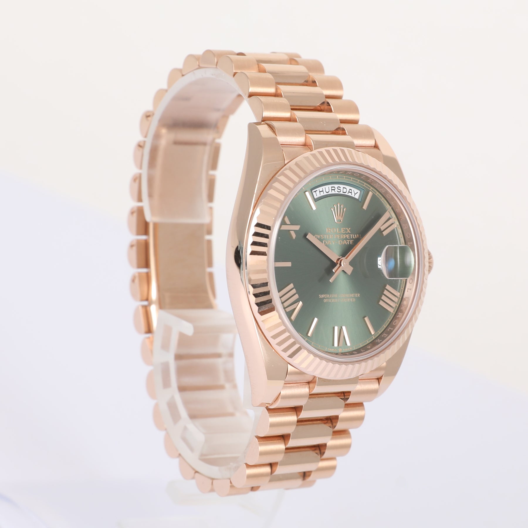 2024 ROLEX 228235 Daydate 40mm Olive Dial with Box & Papers
