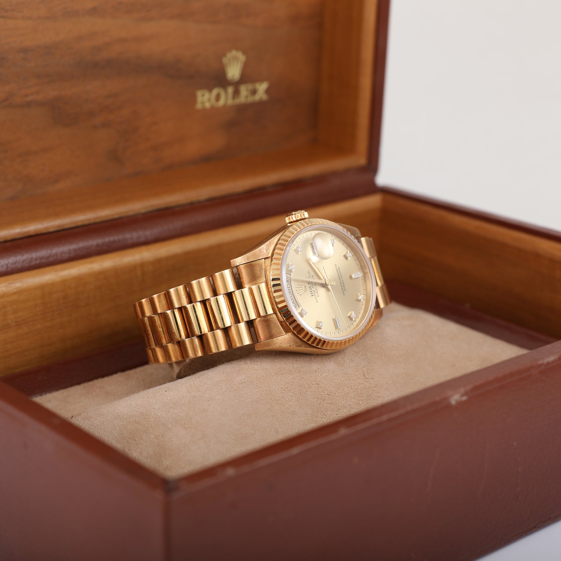 **UNPOLISHED** 1995 ROLEX 18238 Daydate 36mm with Box & Papers