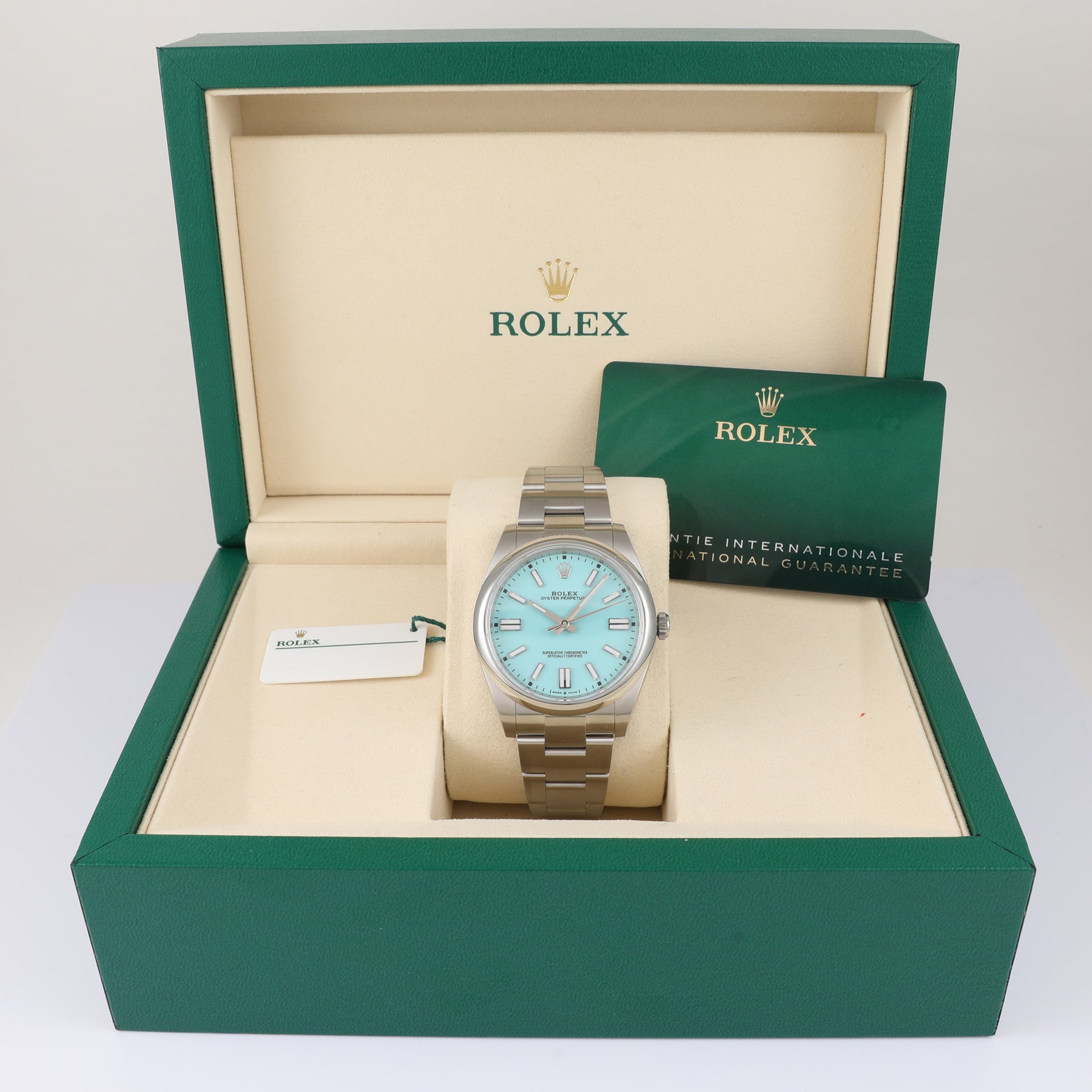 UNWORN 2021 ROLEX 124300 Oyster Perpetual 41mm Turquoise with Box & Papers