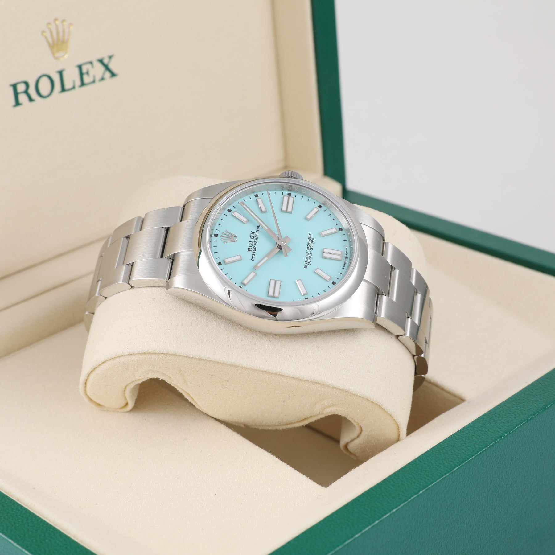 UNWORN 2021 ROLEX 124300 Oyster Perpetual 41mm Turquoise with Box & Papers