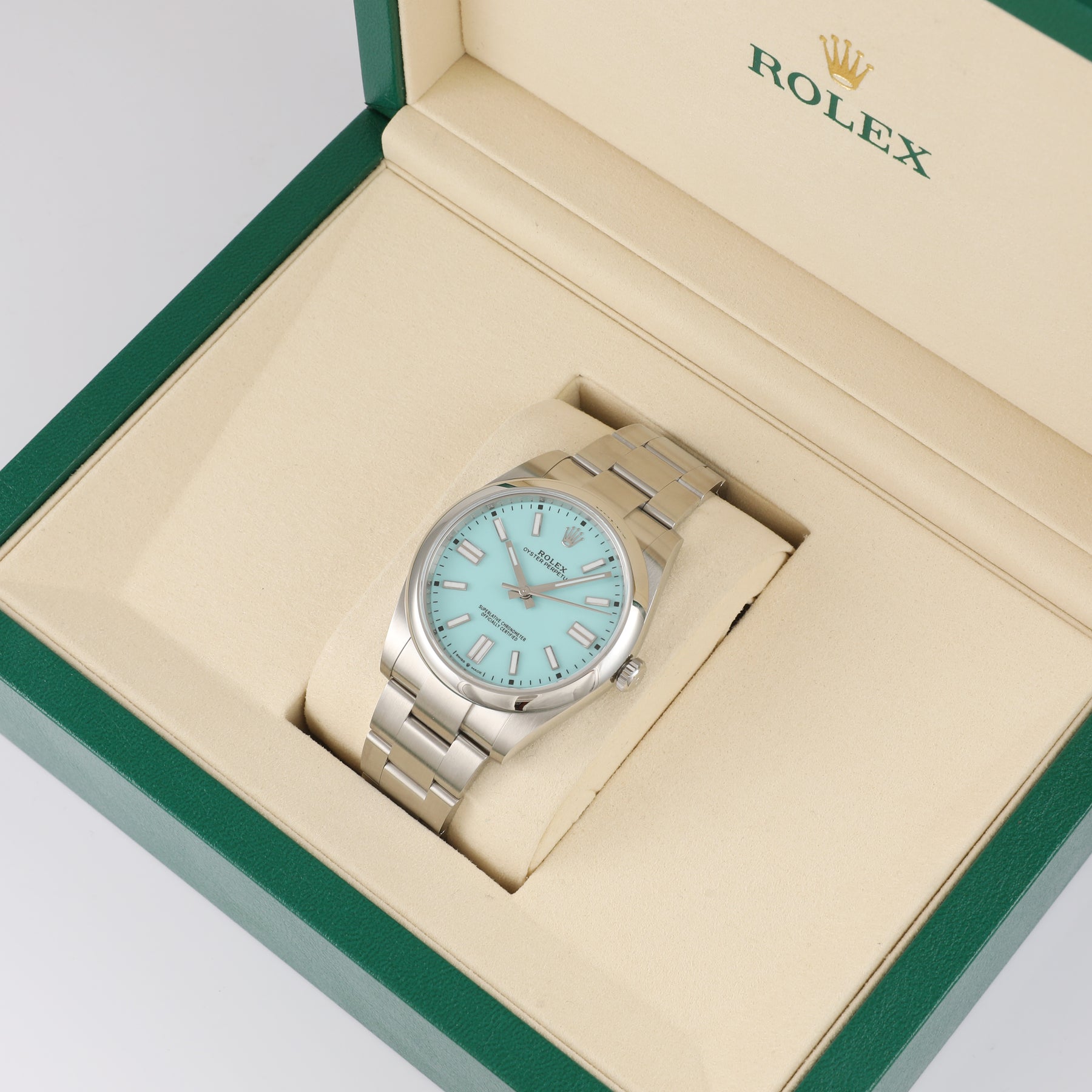 UNWORN 2021 ROLEX 124300 Oyster Perpetual 41mm Turquoise with Box & Papers