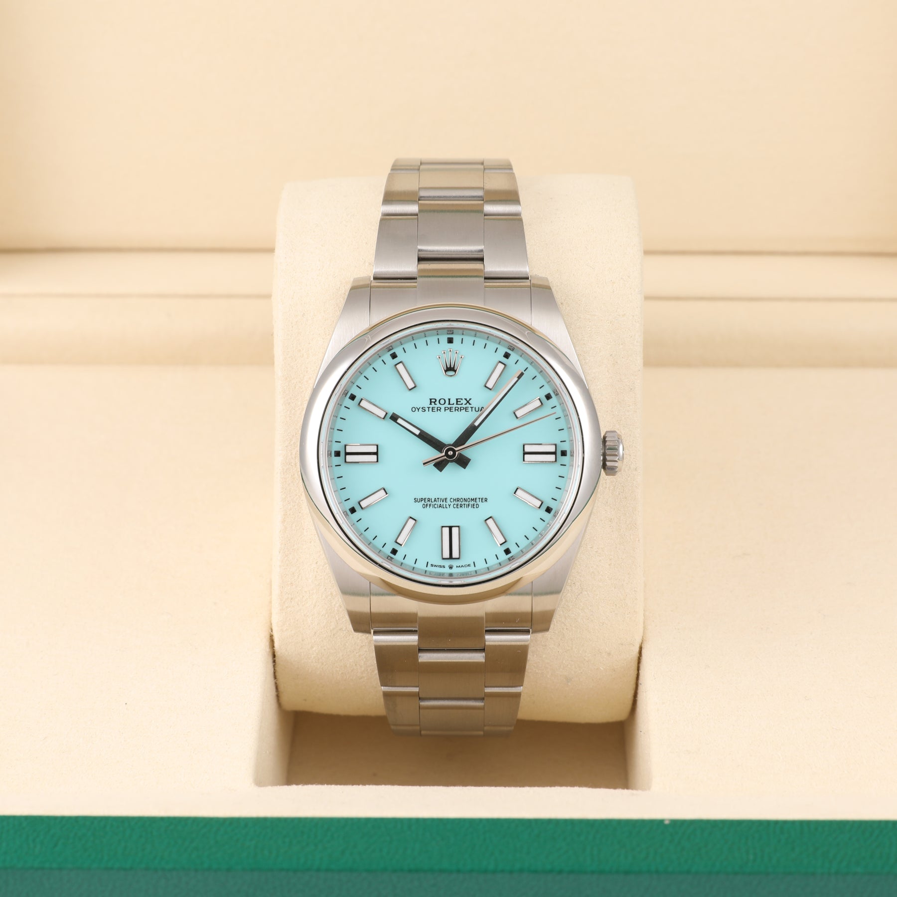 UNWORN 2021 ROLEX 124300 Oyster Perpetual 41mm Turquoise with Box & Papers