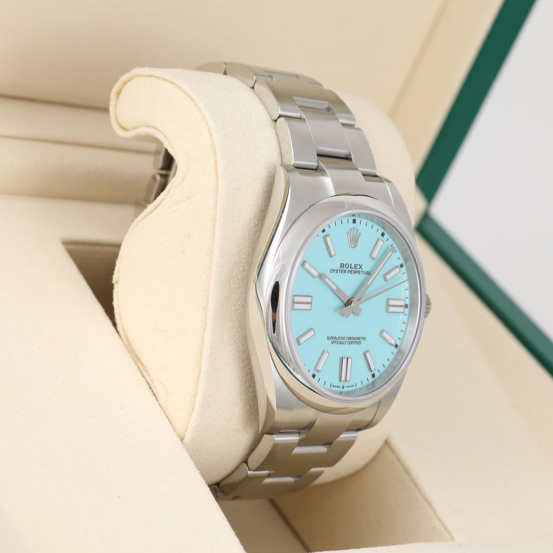 UNWORN 2021 ROLEX 124300 Oyster Perpetual 41mm Turquoise with Box & Papers