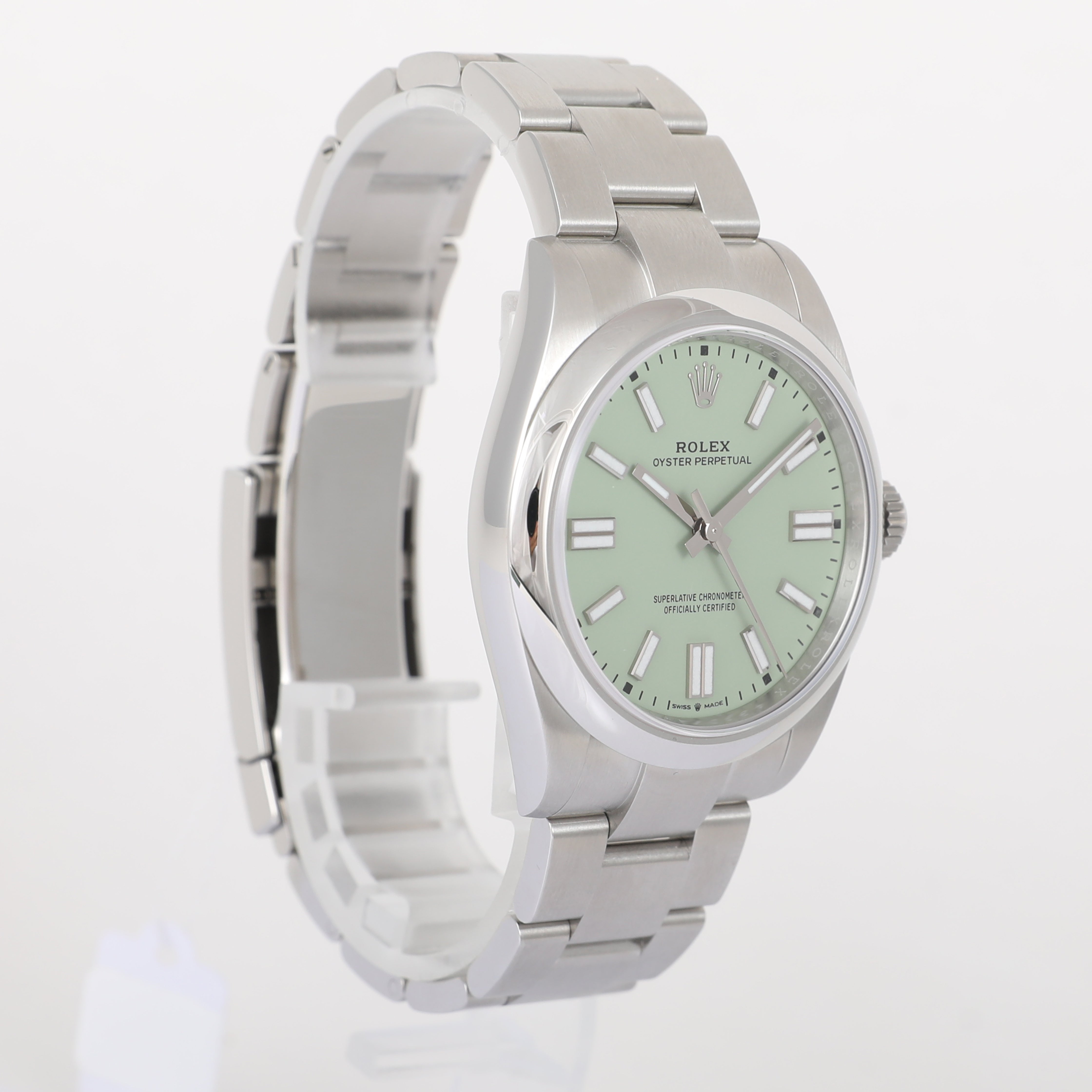 UNWORN 2025 ROLEX 134300 Oyster Perpetual 41mm Pistachio Dial with Box & Papers