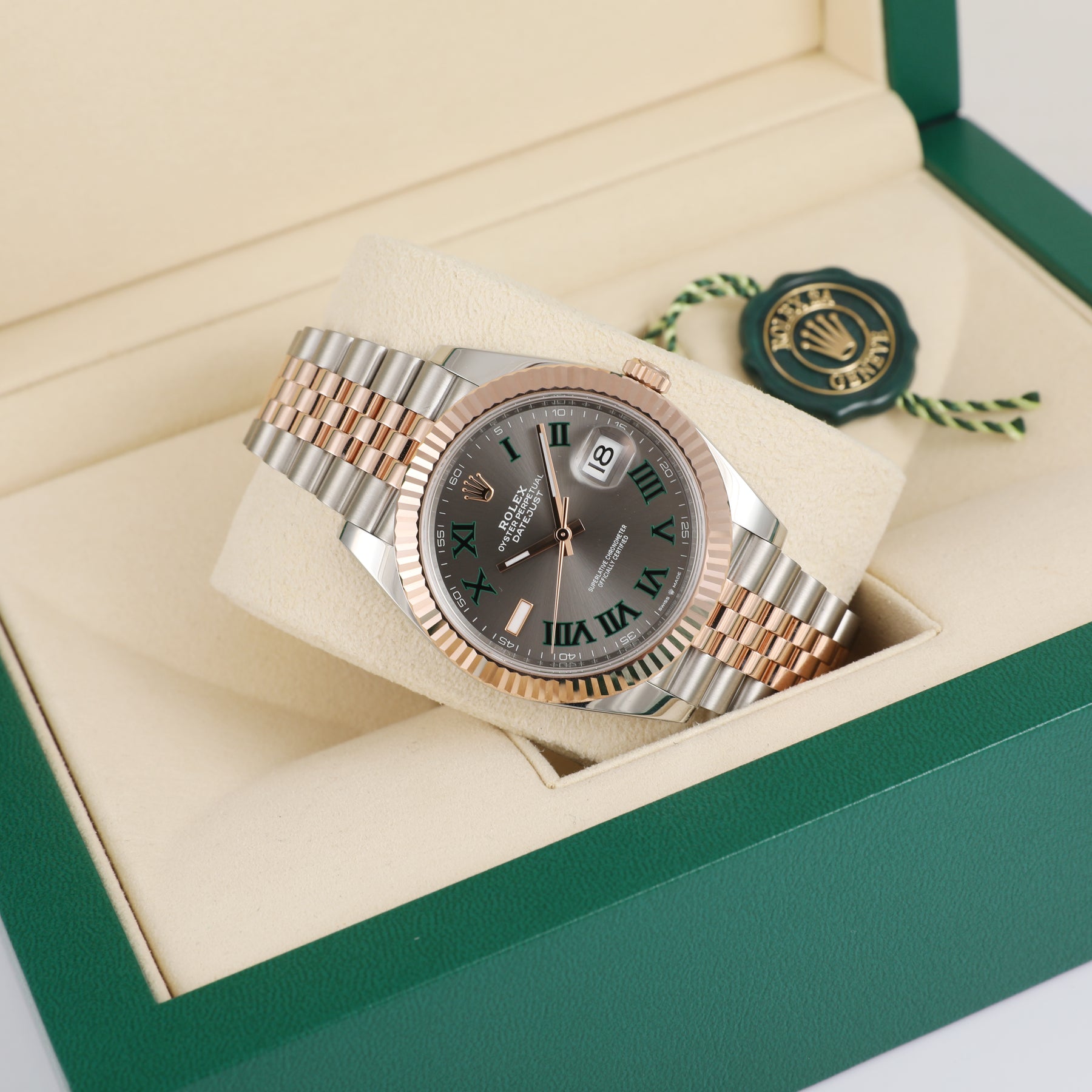 2022 ROLEX 126331 Datejust 41mm Wimbledon Dial with Box & Papers