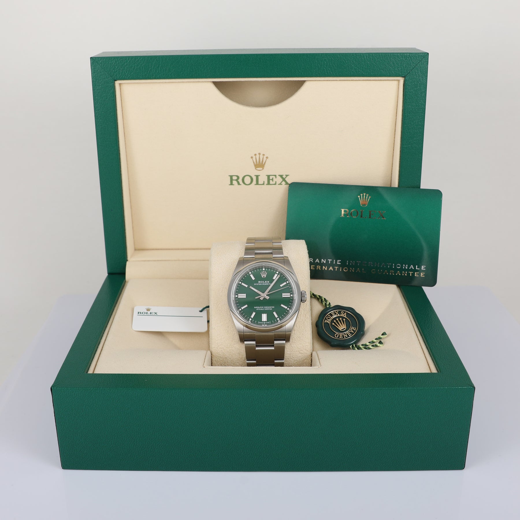 2024 ROLEX 126000 Oyster Perpetual 36mm Green with Box & Papers