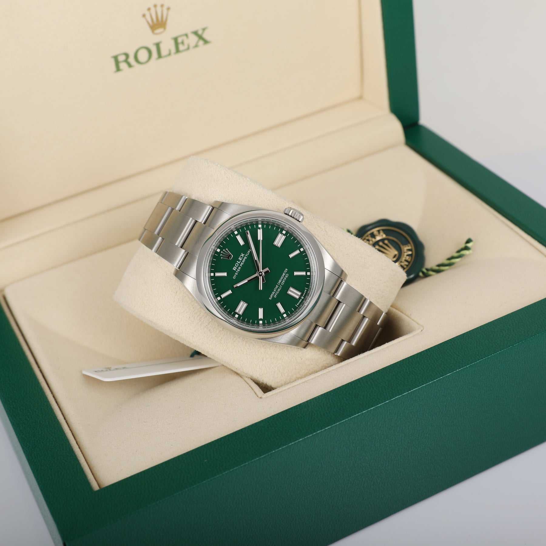 2024 ROLEX 126000 Oyster Perpetual 36mm Green with Box & Papers