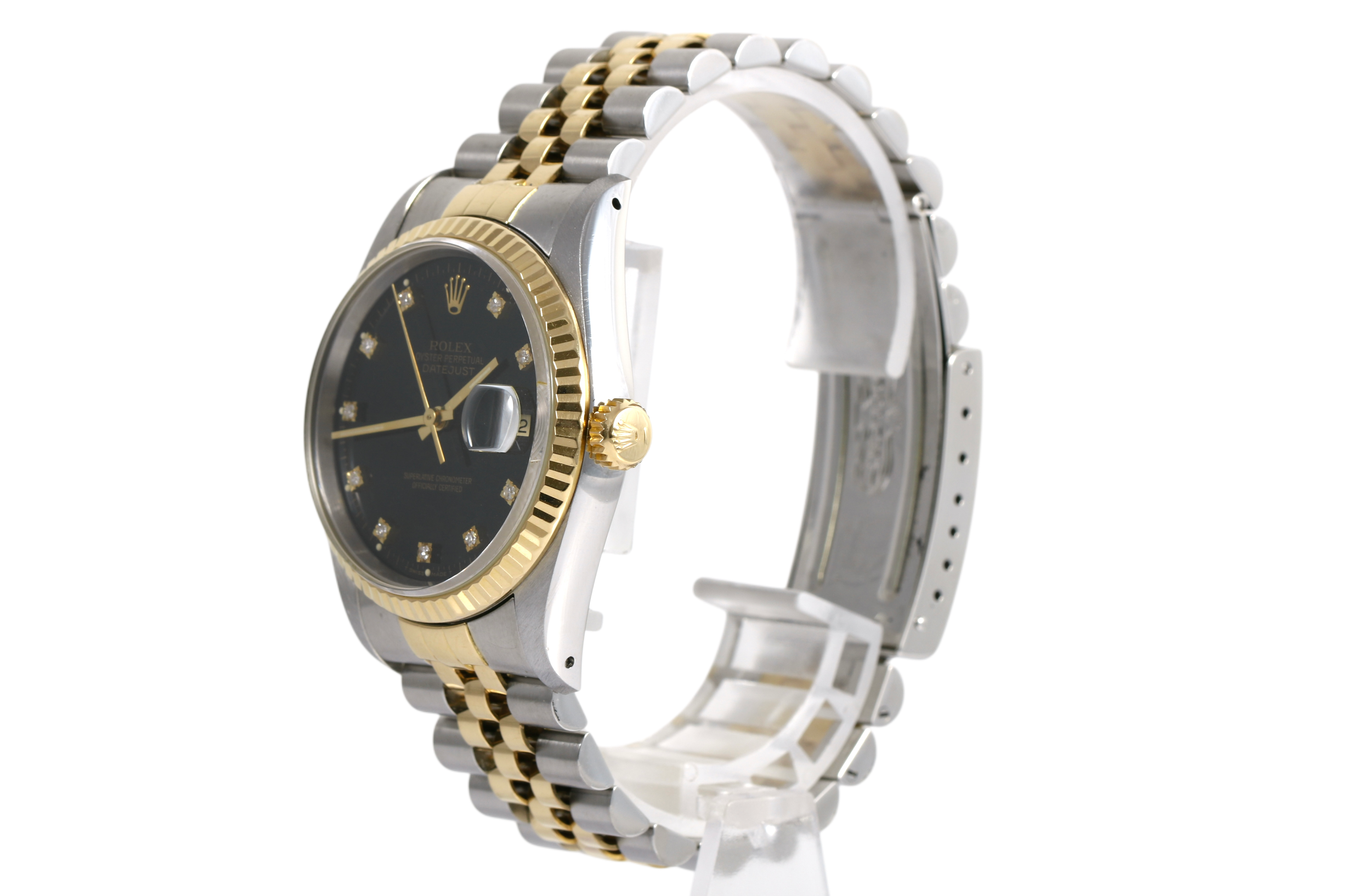 1991 Rolex Datejust 36mm - 16233G (Factory Black Diamond)