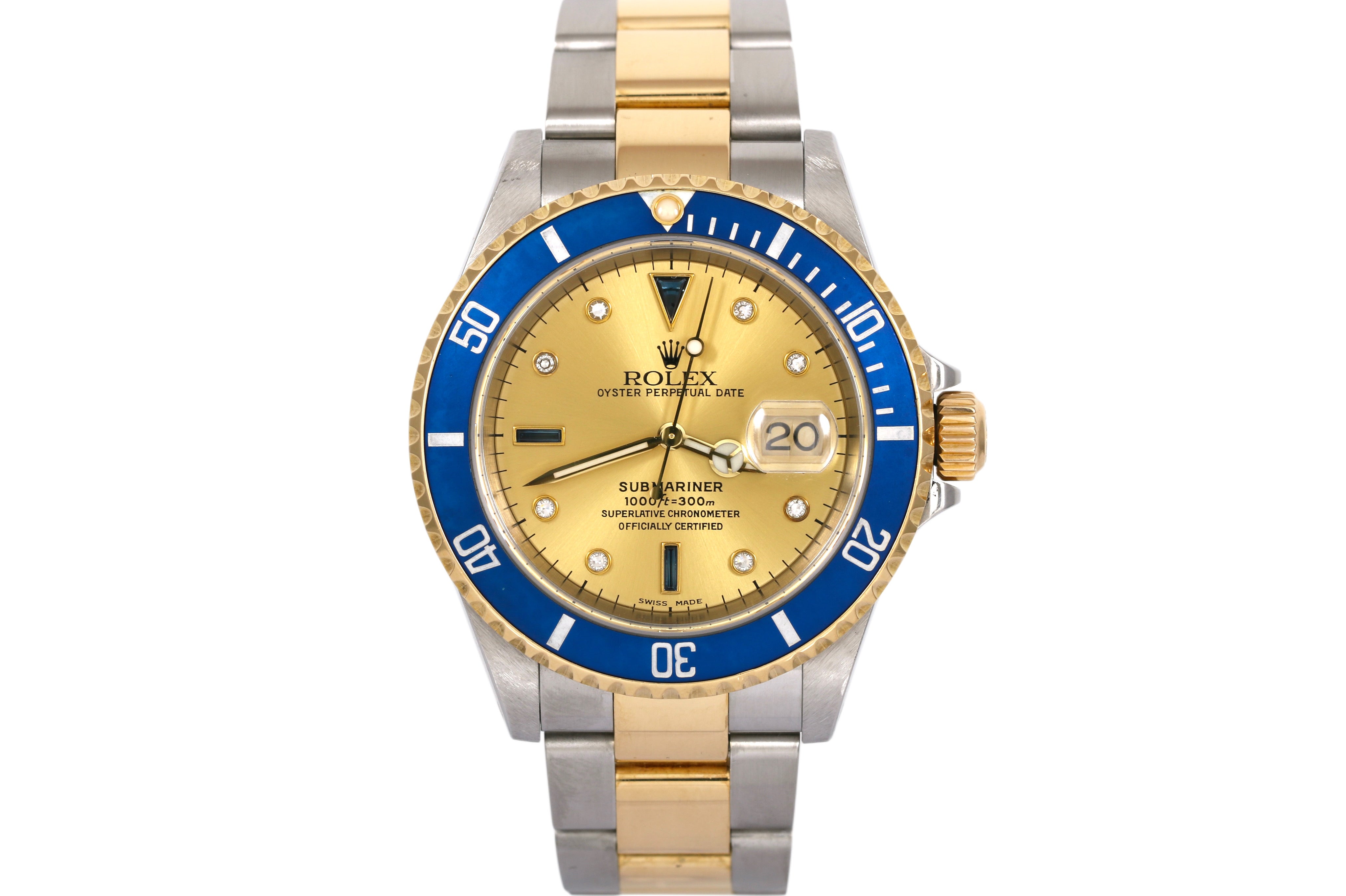 2000 Rolex Submariner - 16613SG (Champagne Serti)