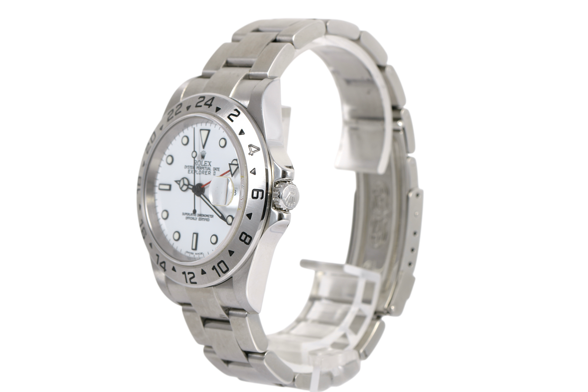 2004 Rolex Explorer II 40mm No Holes Case - 16570 (Polar)
