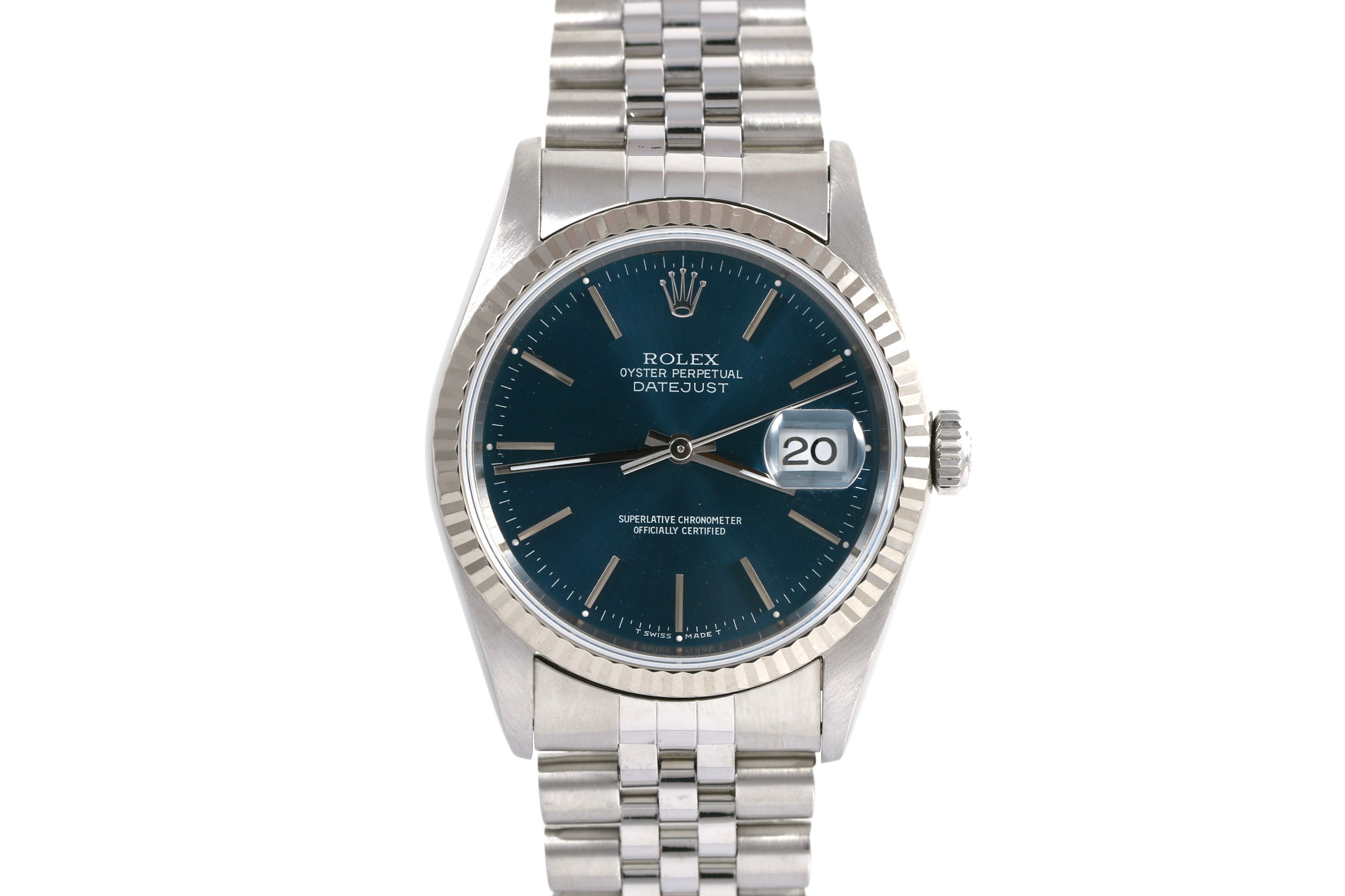 1994 Rolex Datejust 36mm No Holes Case - 16234 (Blue)