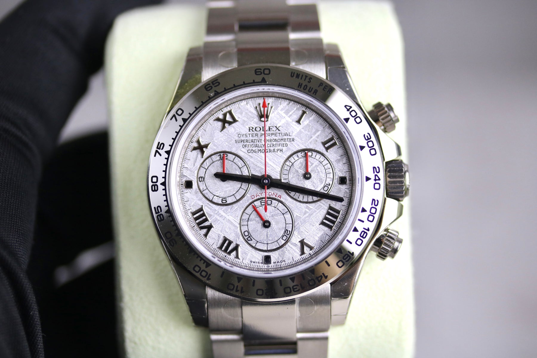 Full Sticker 2009 ROLEX 116509 Daytona 18K White Gold Meteorite Dial with Box & Papers
