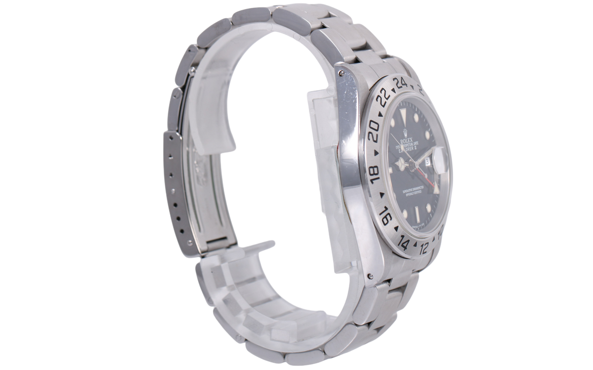 Caseback Stickered 1994 Rolex Explorer II 40mm Patina - 16570 (Black)