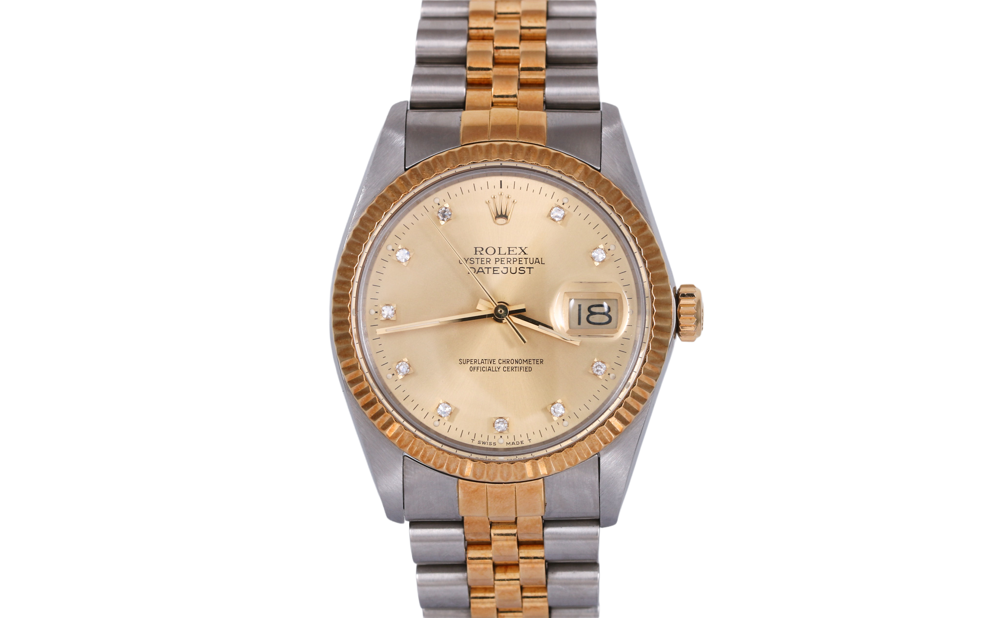 1987 Rolex Datejust 36mm - 16013G (Factory Champagne Diamond)