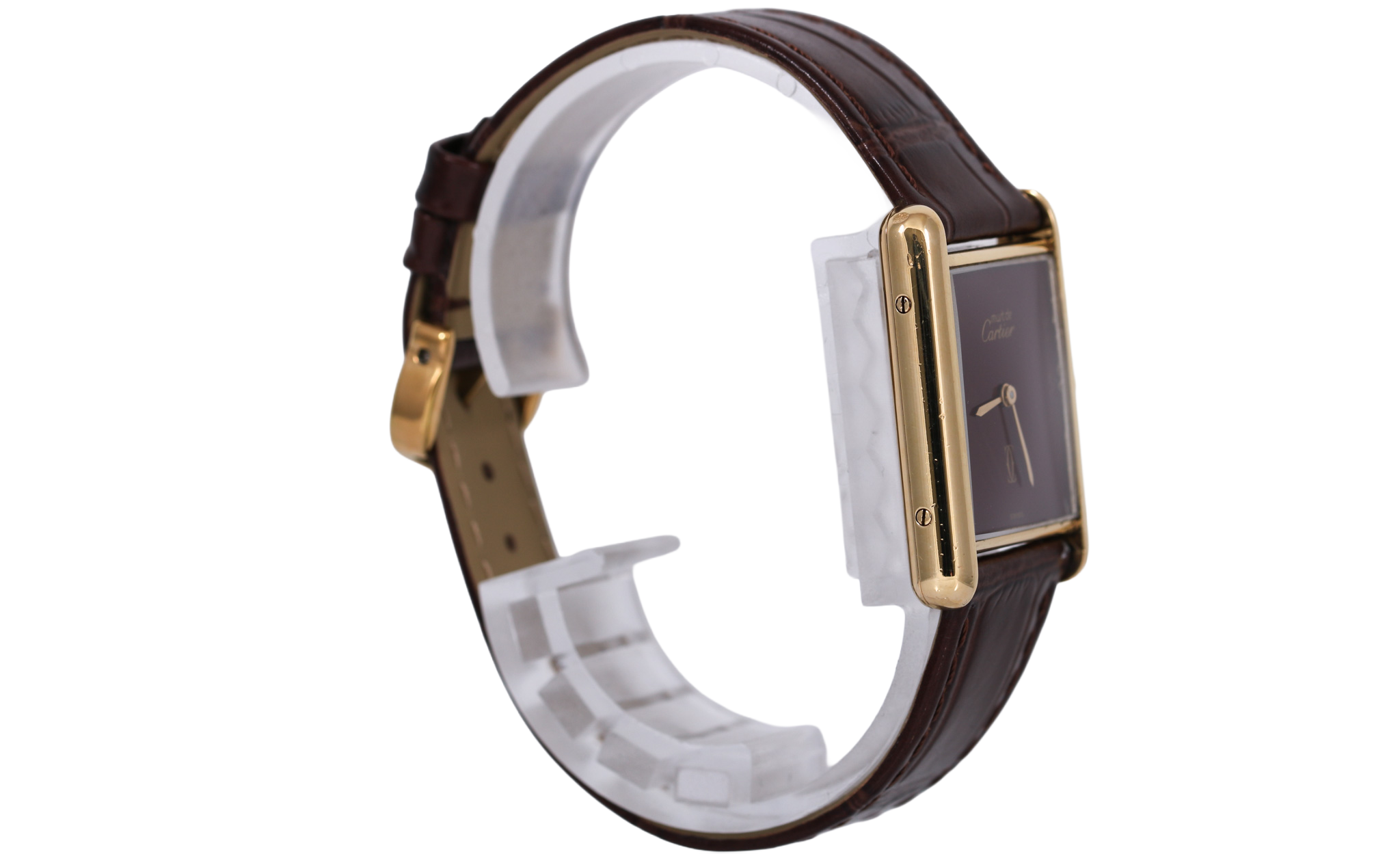 1990s Cartier Tank (Must de Cartier) 81006 23mm (Brown/Burgundy)