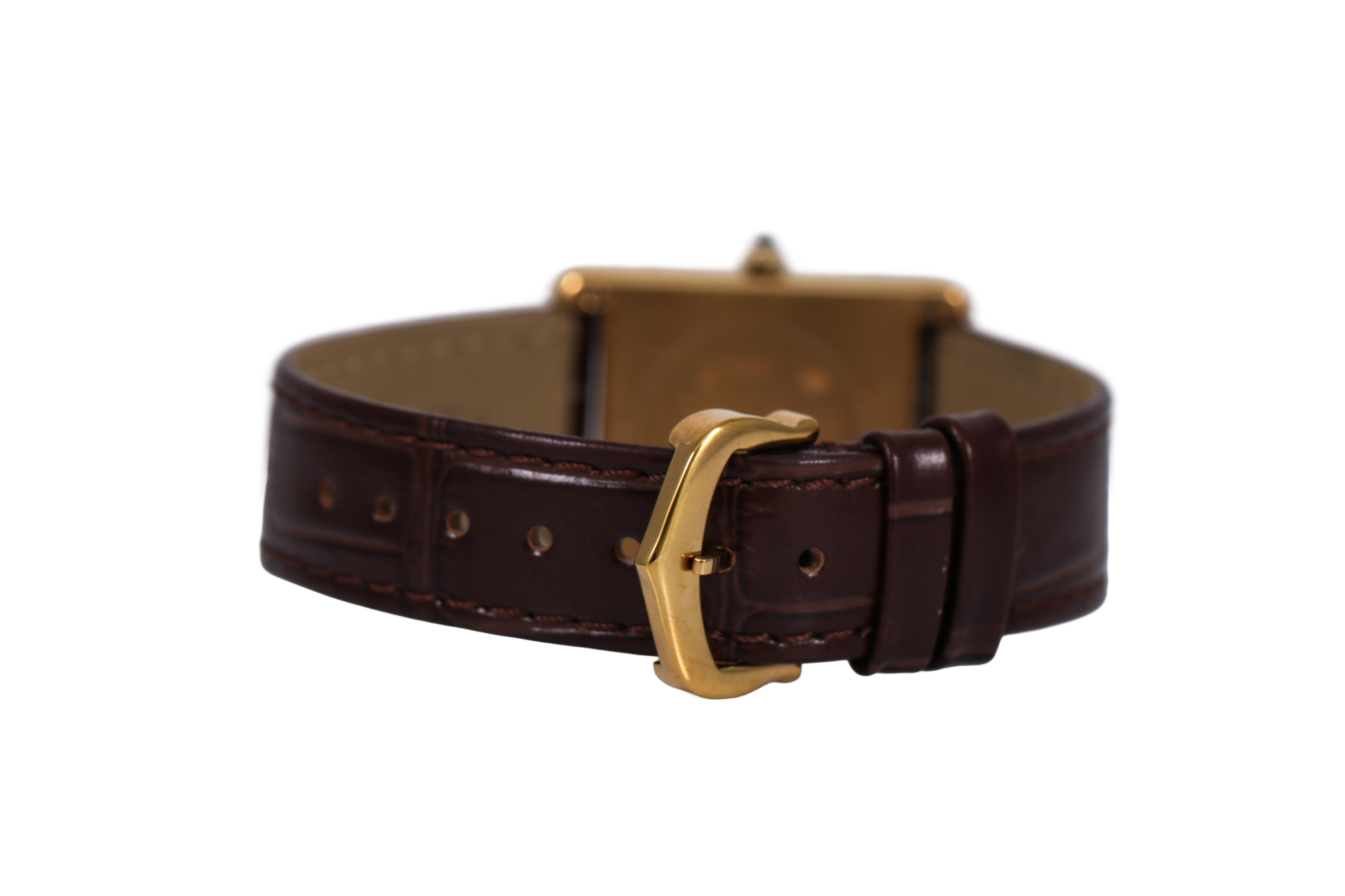 1990s Cartier Tank (Must de Cartier) 81006 23mm (Brown/Burgundy)