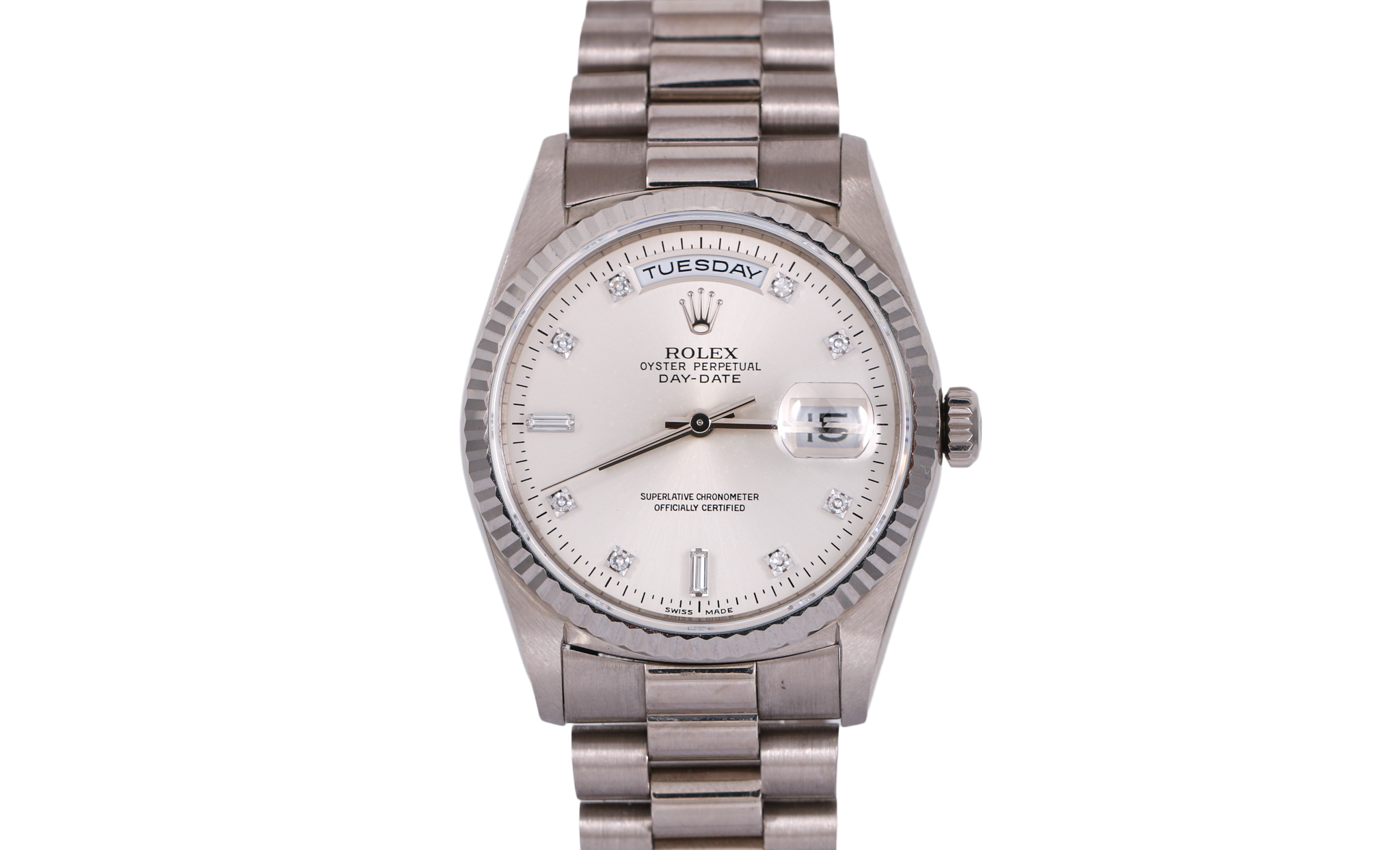 1996 Rolex Datejust 36mm - 18239 (Factory Silver Diamond)