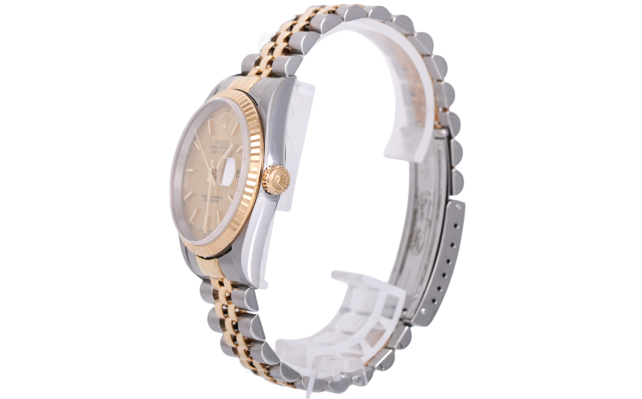 2002 Rolex Datejust 36mm No Holes Case - 16233 (Champagne)