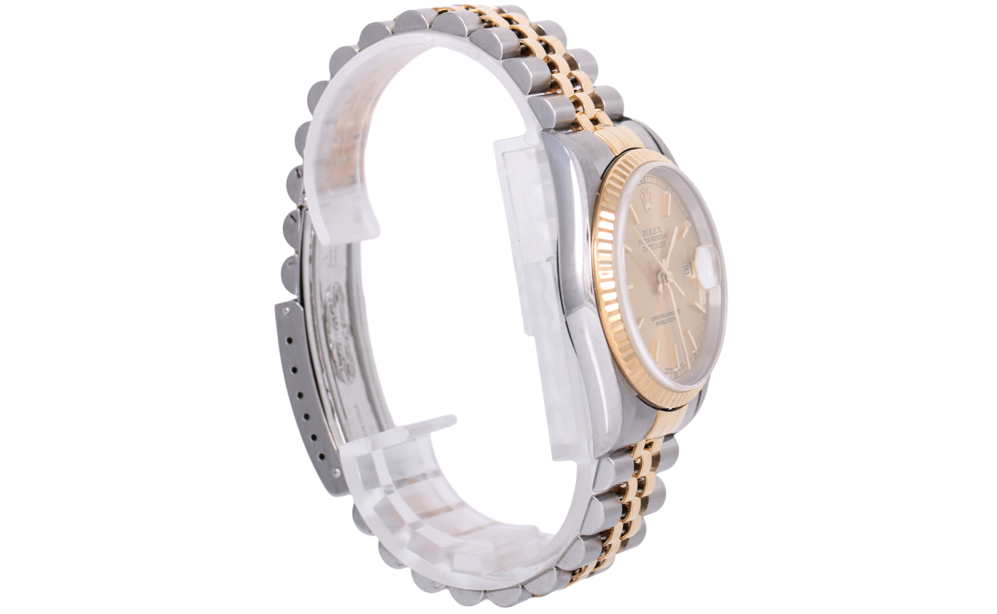 2002 Rolex Datejust 36mm No Holes Case - 16233 (Champagne)