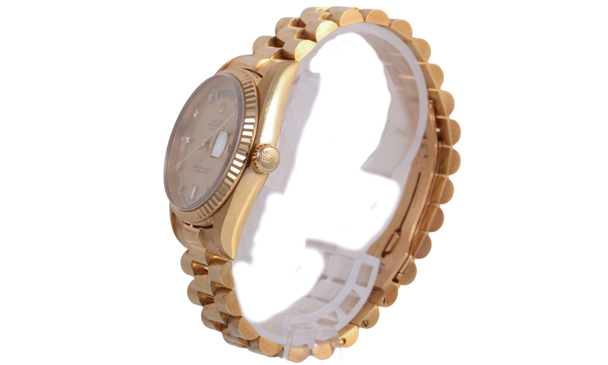 1987 Rolex Day-Date 36mm - 18238 (Factory Diamond Champagne)