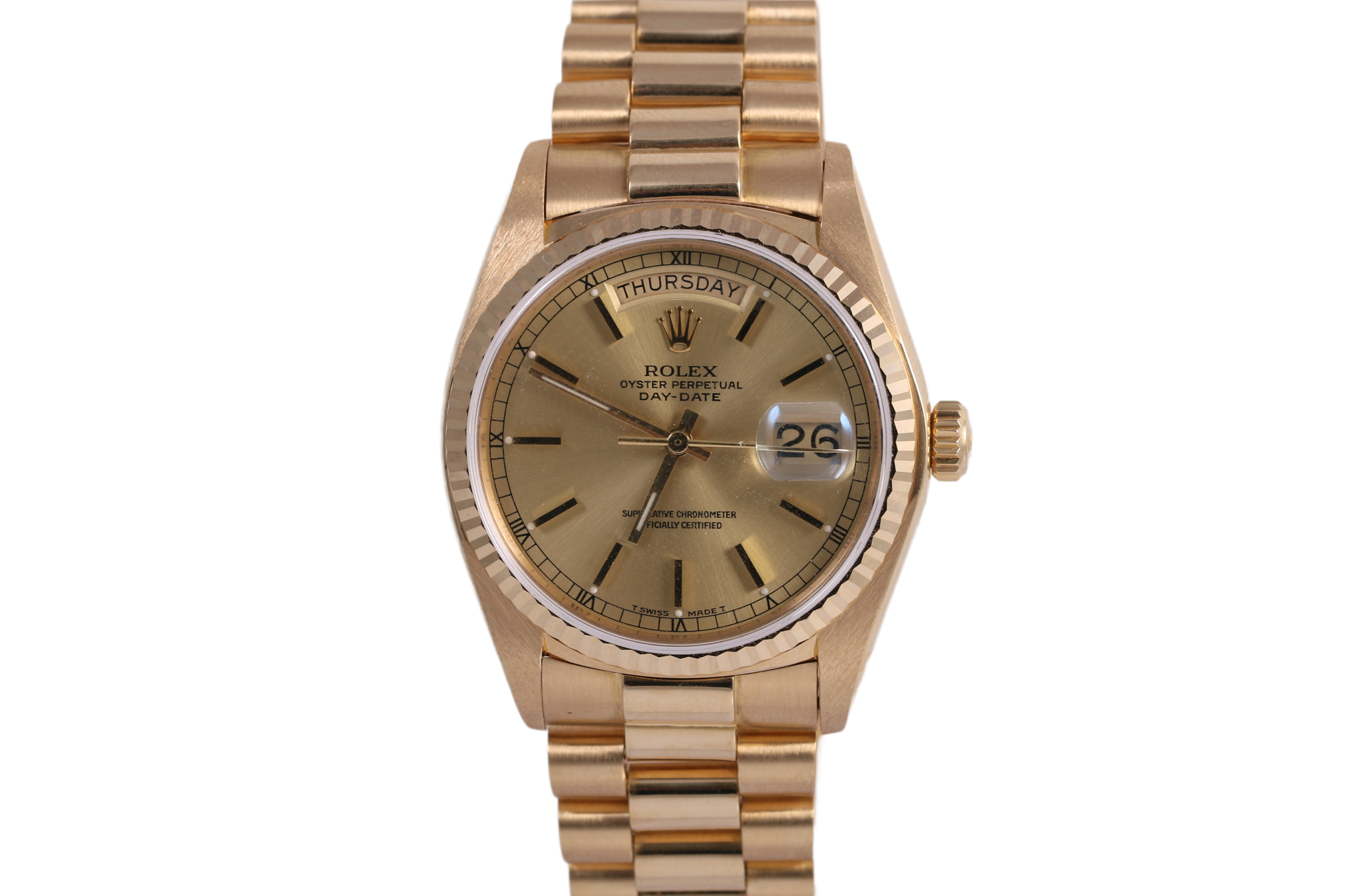 1986 Rolex Day-Date 36mm - 18038 (Champagne)