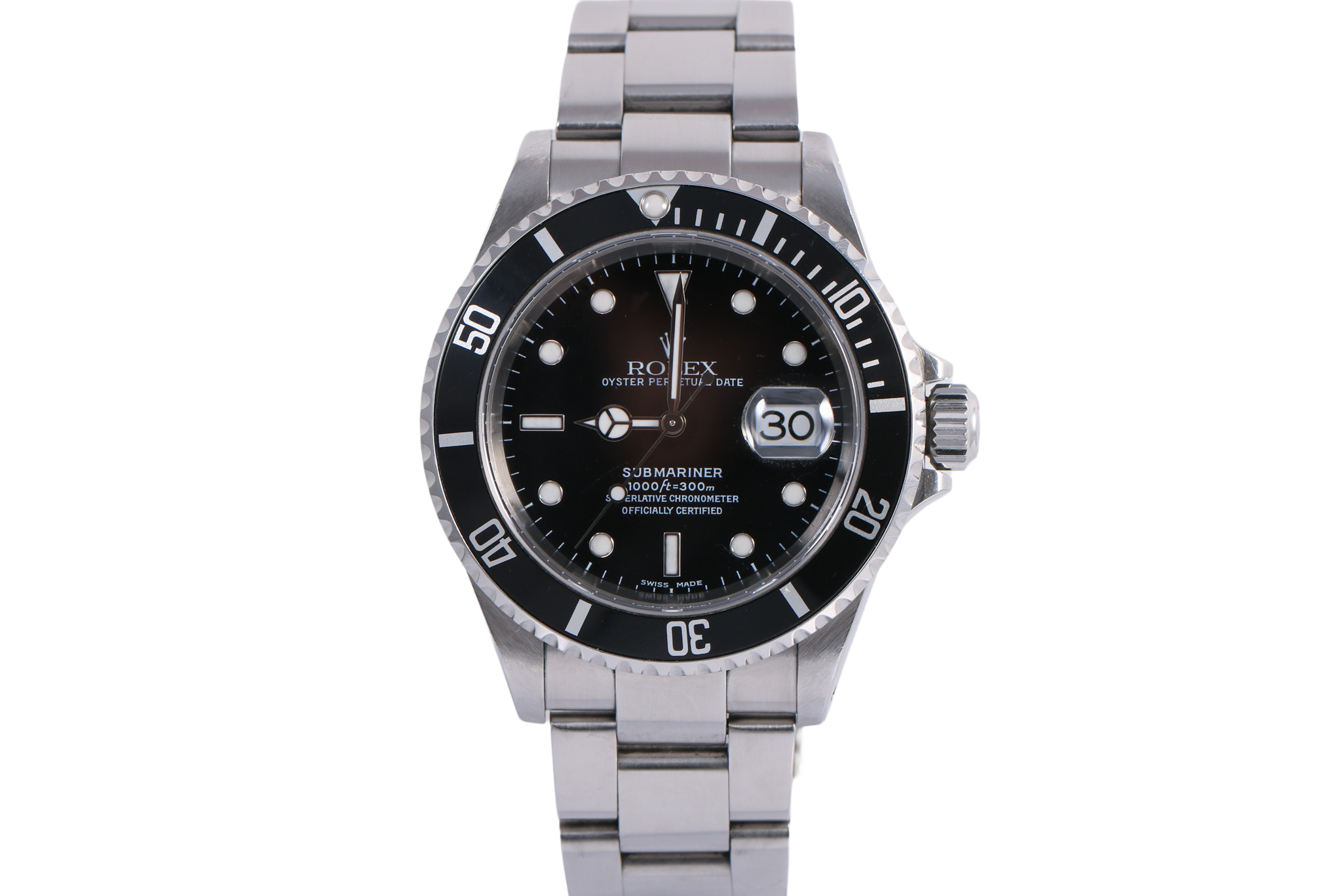 2002 Rolex Submariner Date 40mm Solid End Links - 16610 (Black)