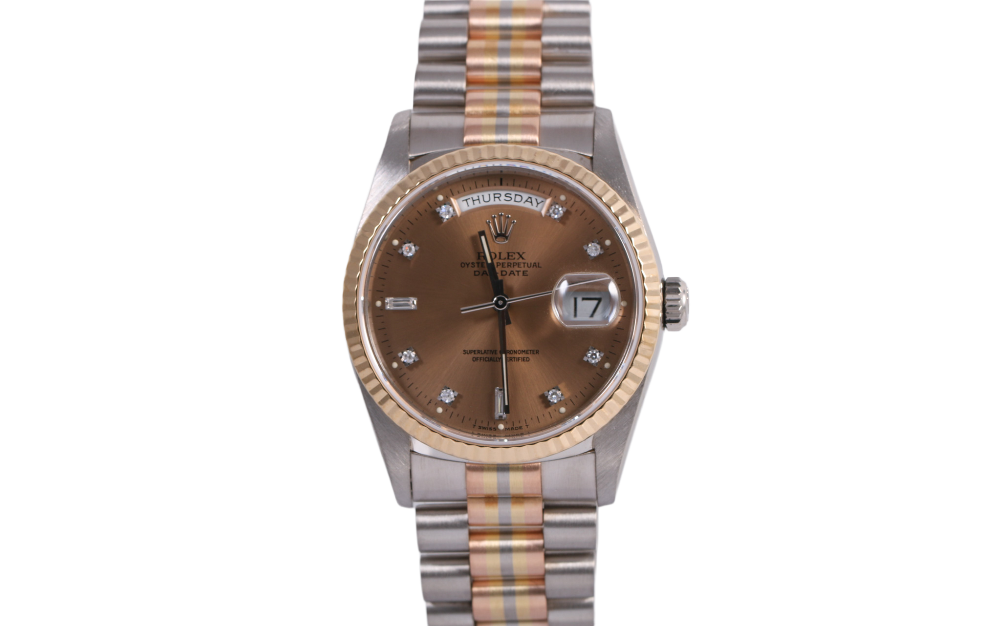 1991 Rolex Day-Date 36mm Tridor - 18239 (Factory Diamond Dial)