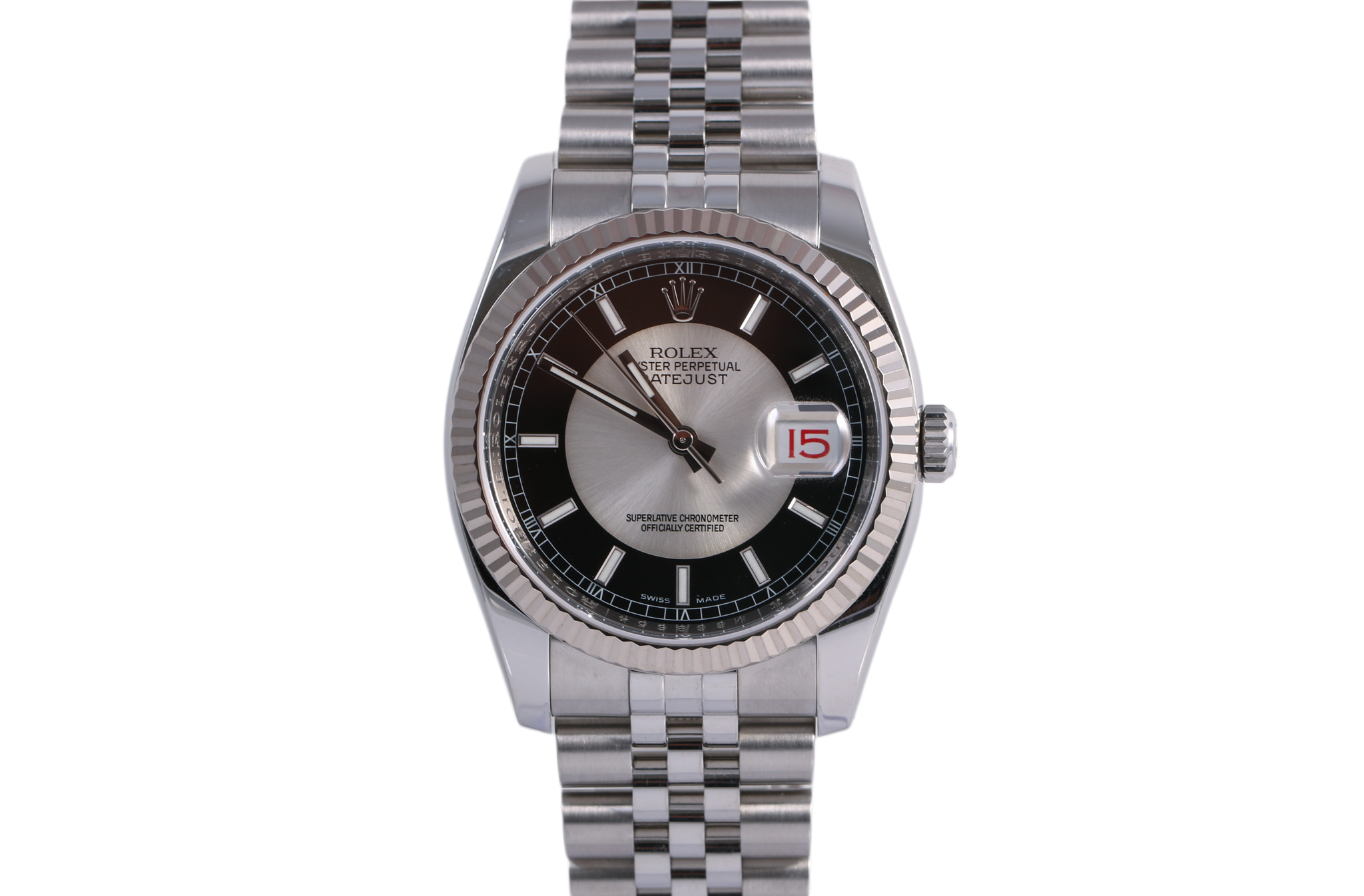 2007 Rolex Datejust 36mm Super Jubilee Roulette Date Wheel - 116234 (Tuxedo)