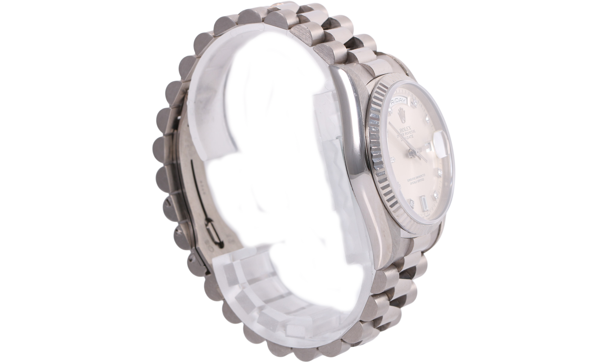 1994 Rolex Day-Date 36mm - 18239 (Factory Silver Diamond)