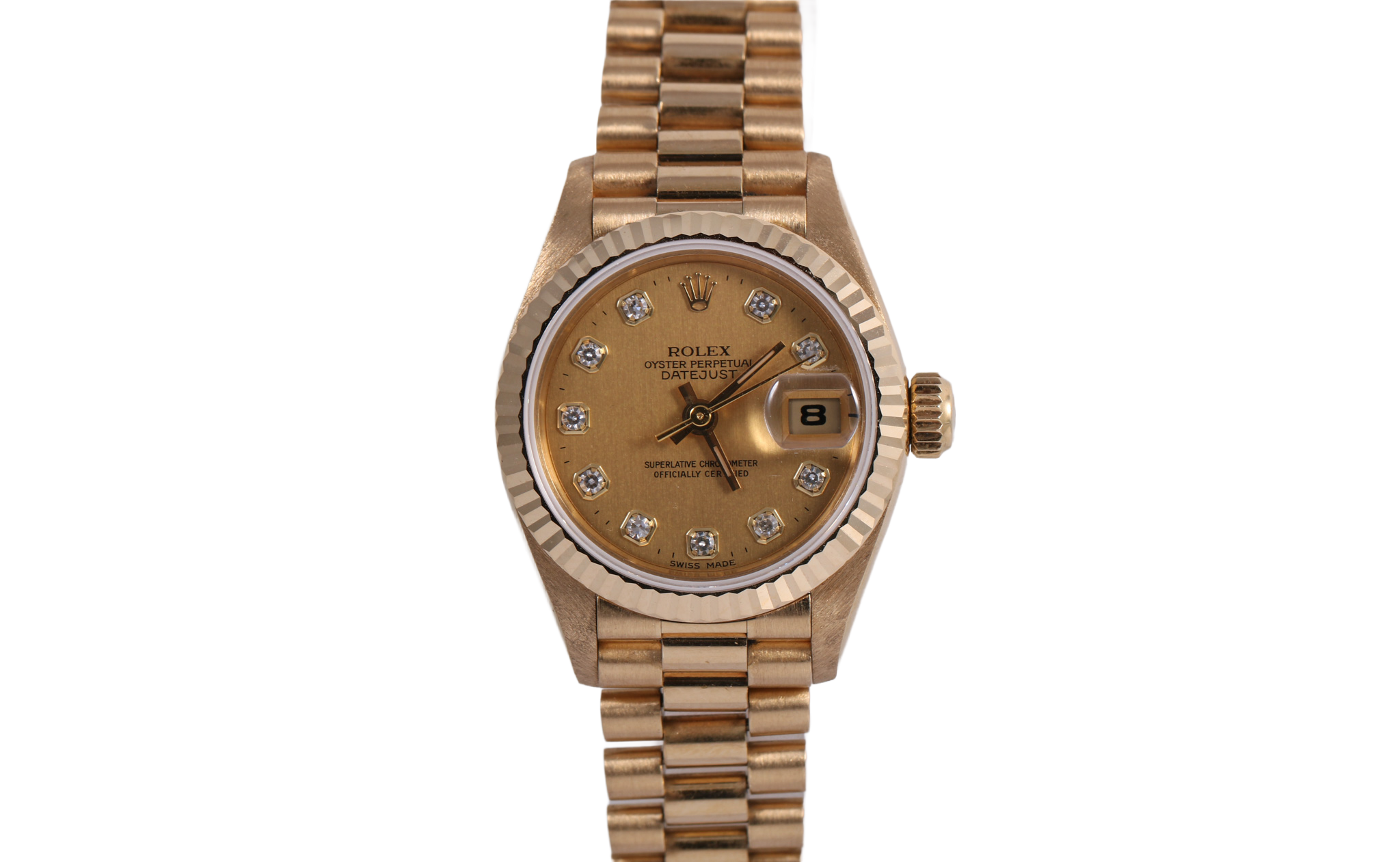 1993 Rolex Datejust 26mm - 69178G (Factory Champagne Diamond)