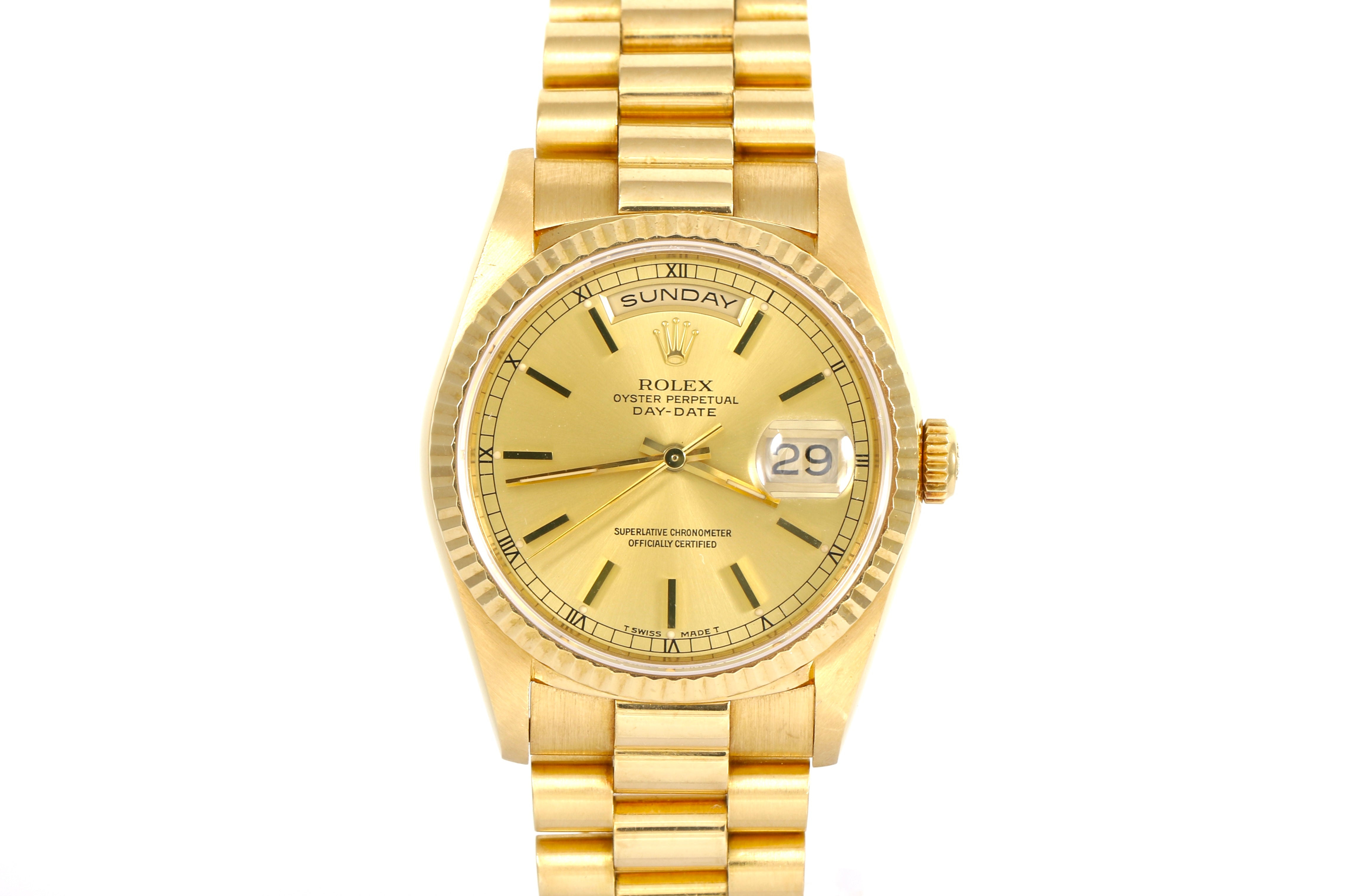 1990 Rolex Daydate 36mm - 18238 (Champagne)