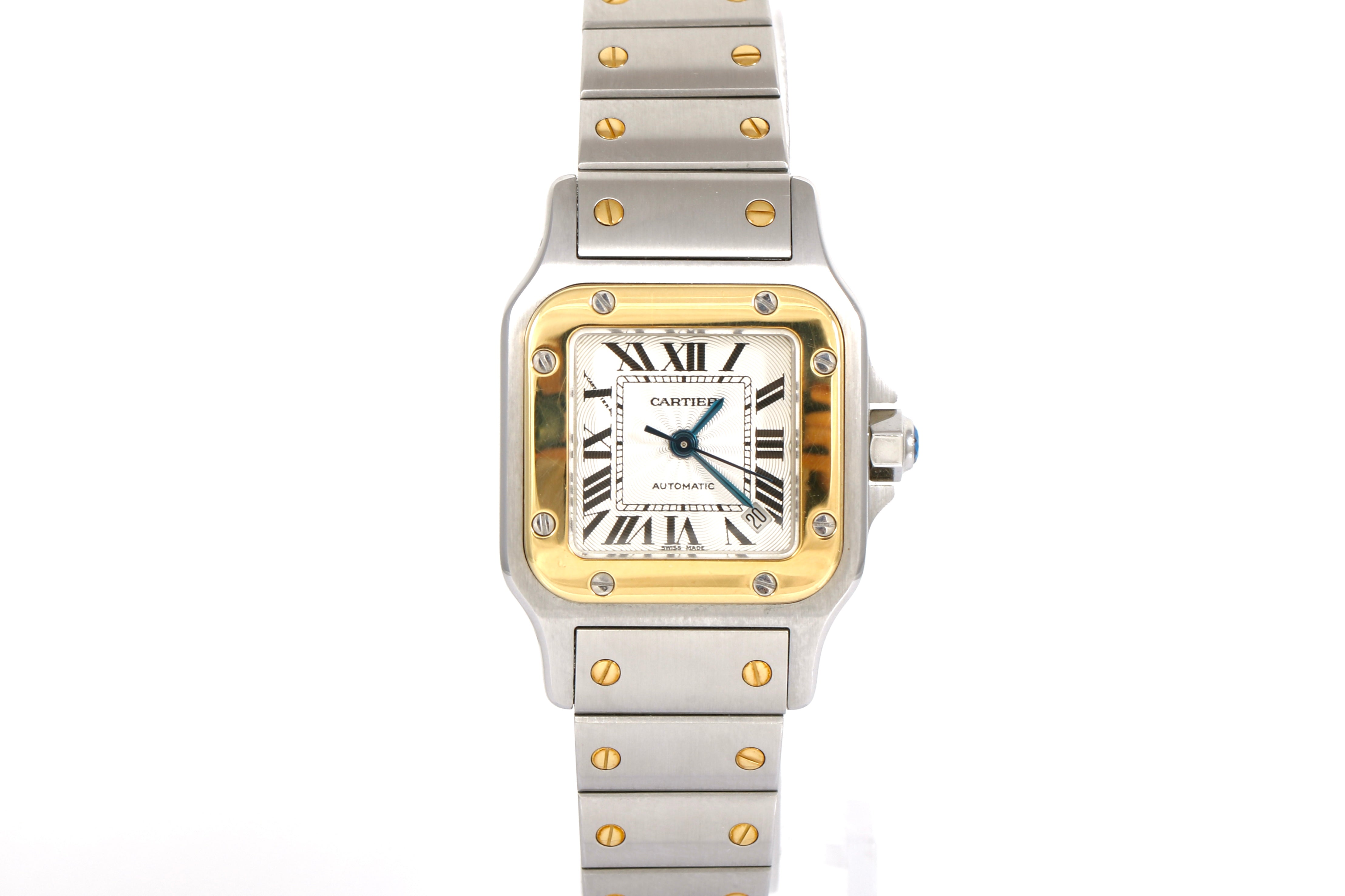 1990's Cartier Santos Galbee 18kt Yellow Gold & Steel Automatic 2423