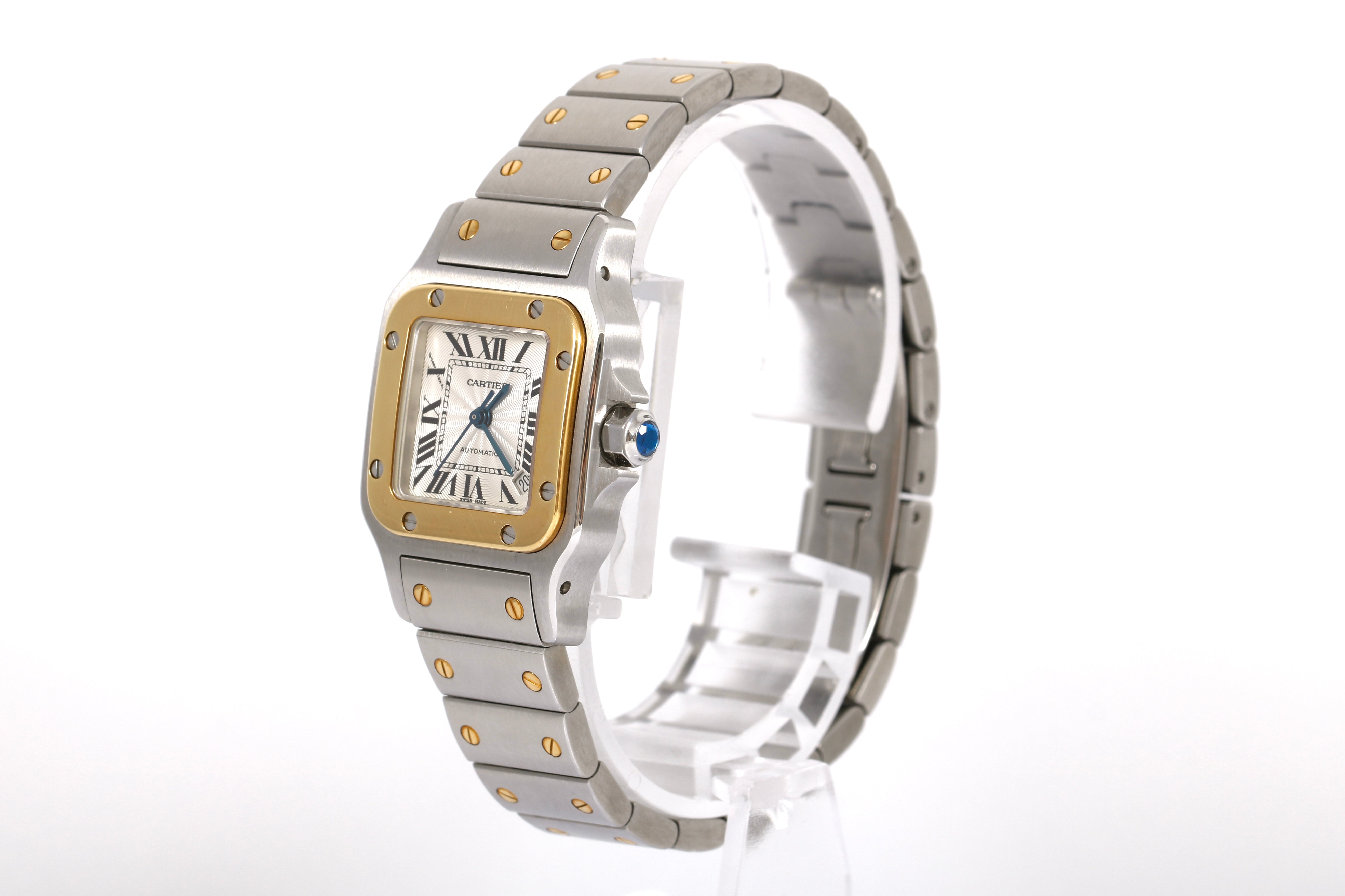 1990's Cartier Santos Galbee 18kt Yellow Gold & Steel Automatic 2423